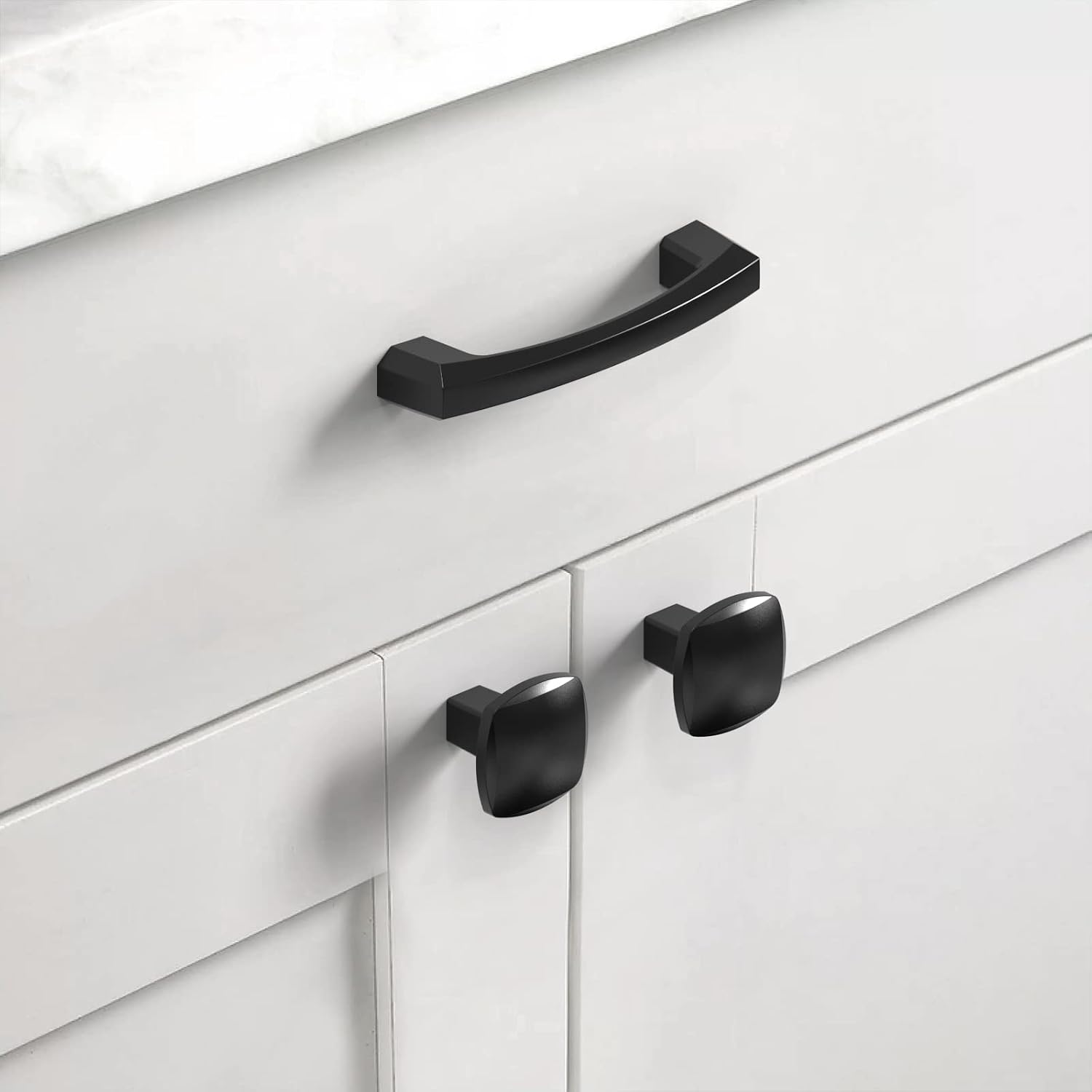 Detalle 2 de Asidrama 3908 Matte Black Zinc Cabinet Pulls, 3-Inch, 10-Pack