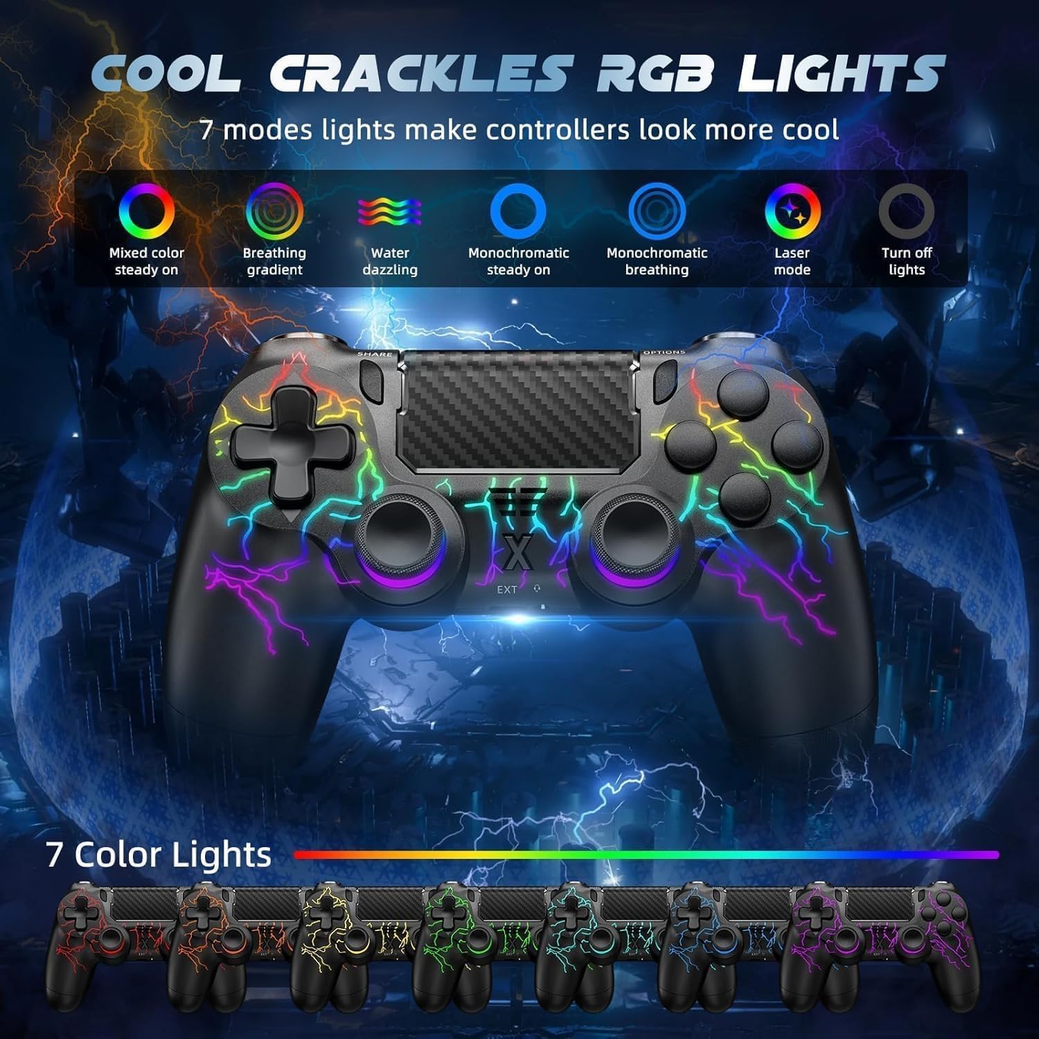 Thumbnail 4 de Suoxiom Wireless Controller for P4 (P4 Pro, P4 Slim) & PC with Bluetooth, Touch Panel, 3.5mm Audio Jack and Vibration