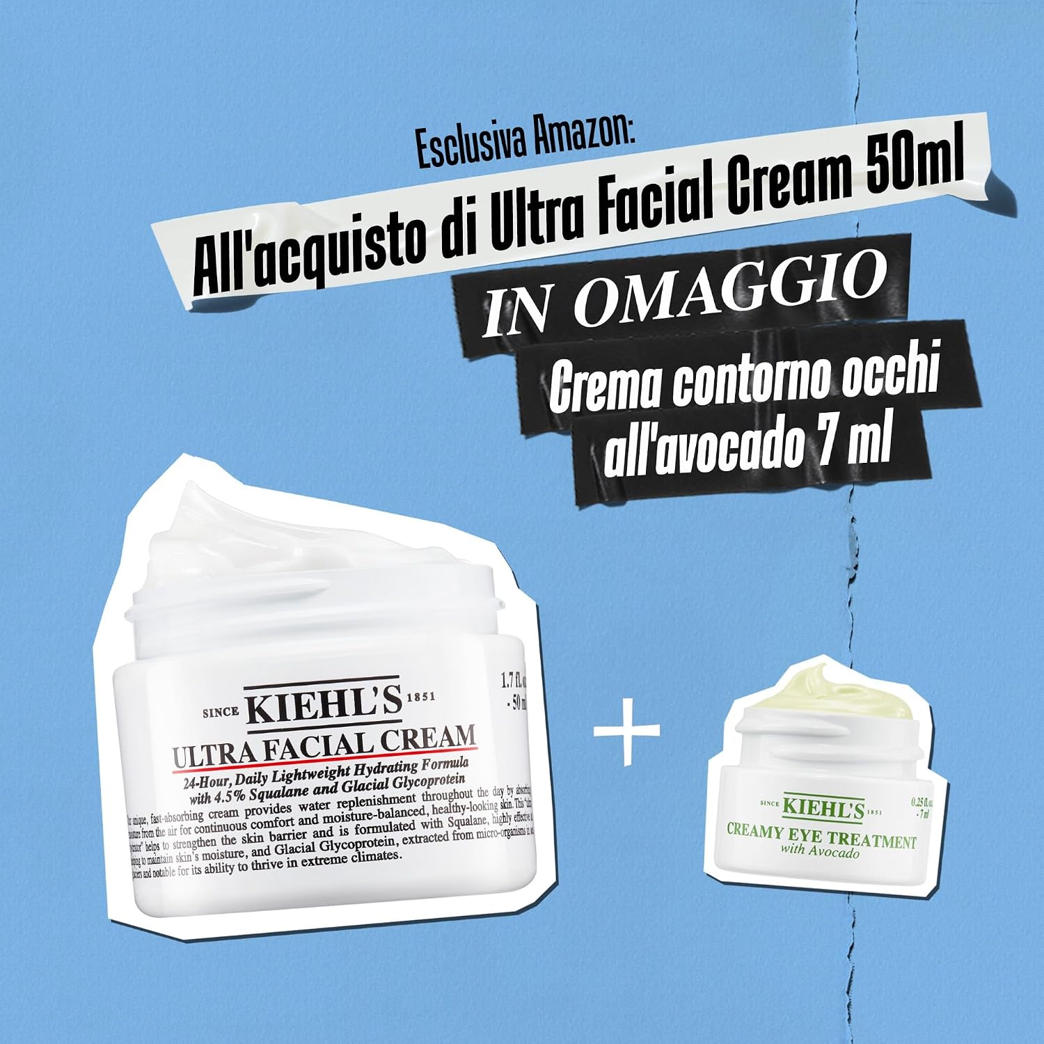 Detalle de KIEHL'S Ultra Facial Cream + Crema contorno occhi all'avocado 7 ml: idratazione duratura e cura mirata