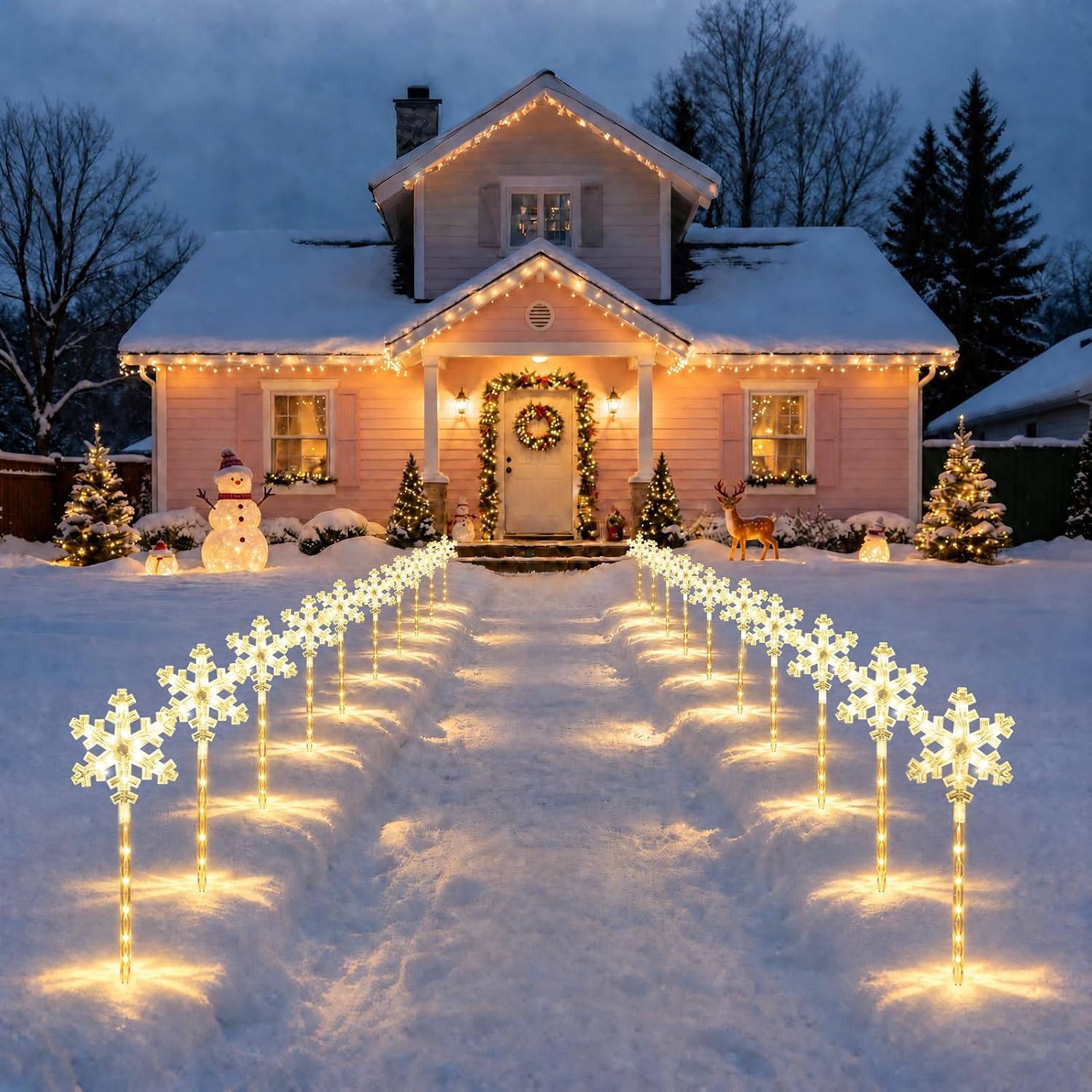 Thumbnail 6 de BRIGHTDECK Solar Snowflake Pathway Lights, 20-Pack