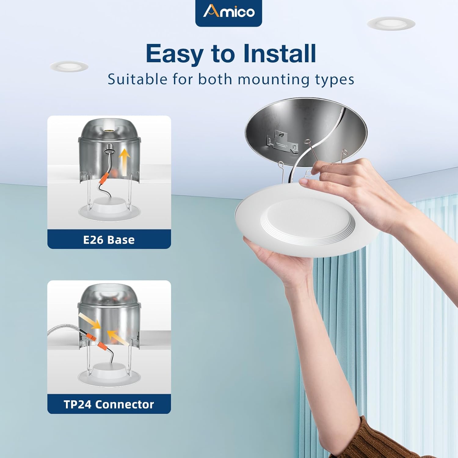 Thumbnail 1 de Amico 24 Pack 5/6-inch LED Recessed Lighting
