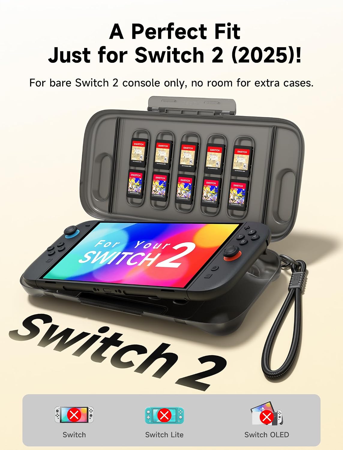 Detalle 2 de JSAUX Hülle Nintendo Switch 2 (2025) Schutzhülle Slim 1x Spielkartenfach ⌚📷?