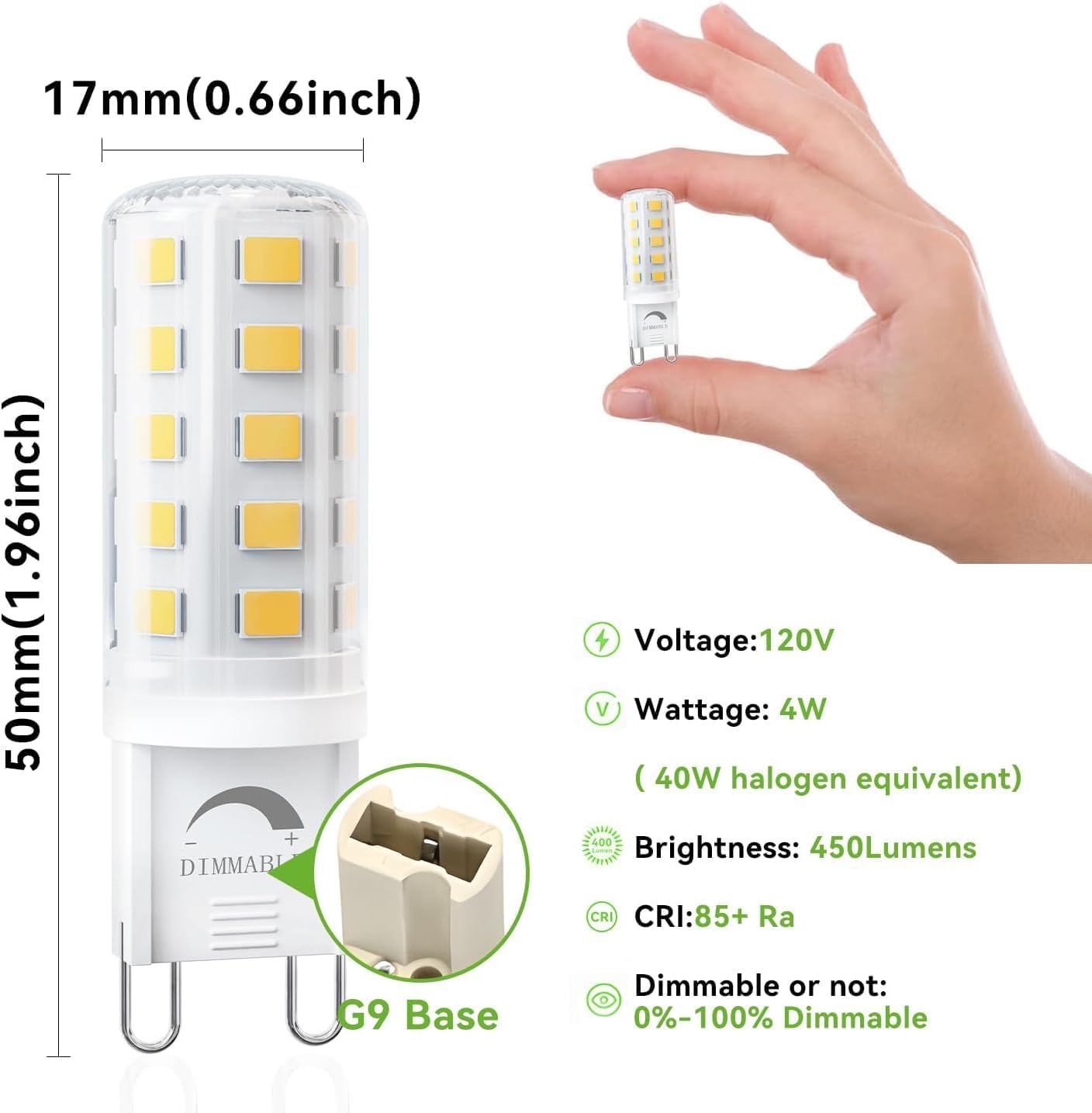 Detalle de TJOY G9 LED Bulbs, 24-Pack