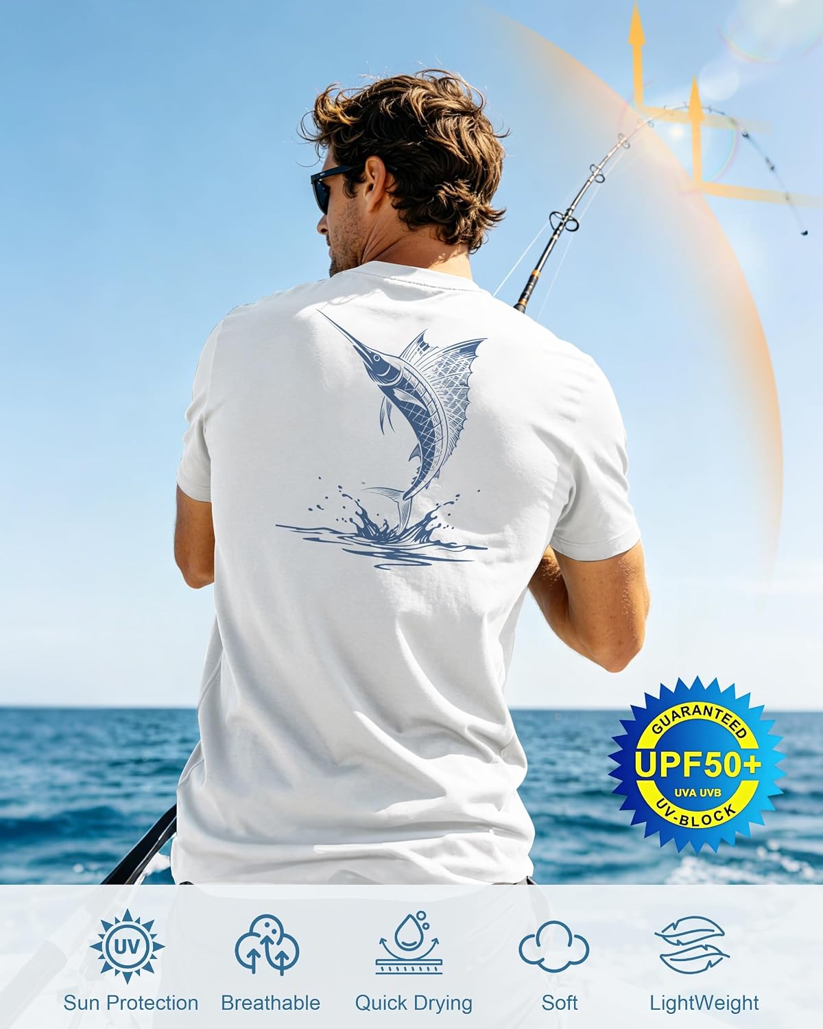 Detalle 2 de FISHEAL Men's Fishing Shirt UPF 50+
