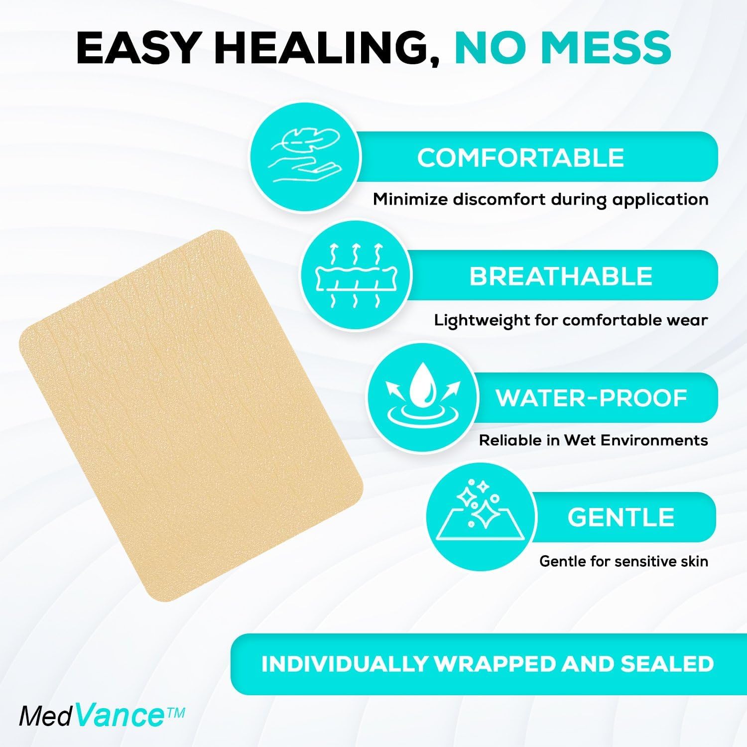 Detalle de MedVance V3000405-N Silicone Foam Dressing, 4" x 5", Box of 5