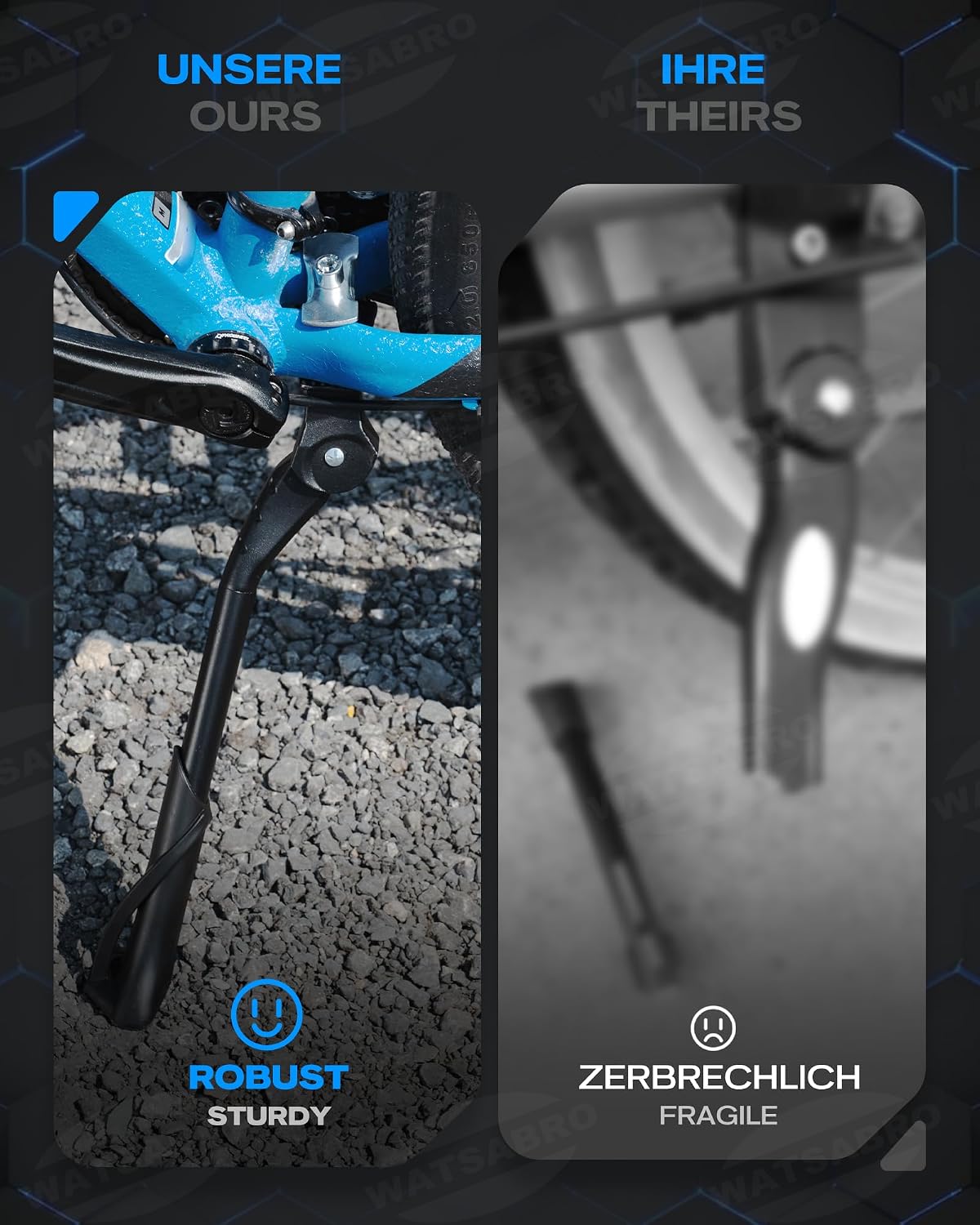 Thumbnail 6 de WATSABRO Fahrradständer 24–29 Zoll, höhenverstellbar (Aluminium) für MTB, E-Bike, Rennrad & City