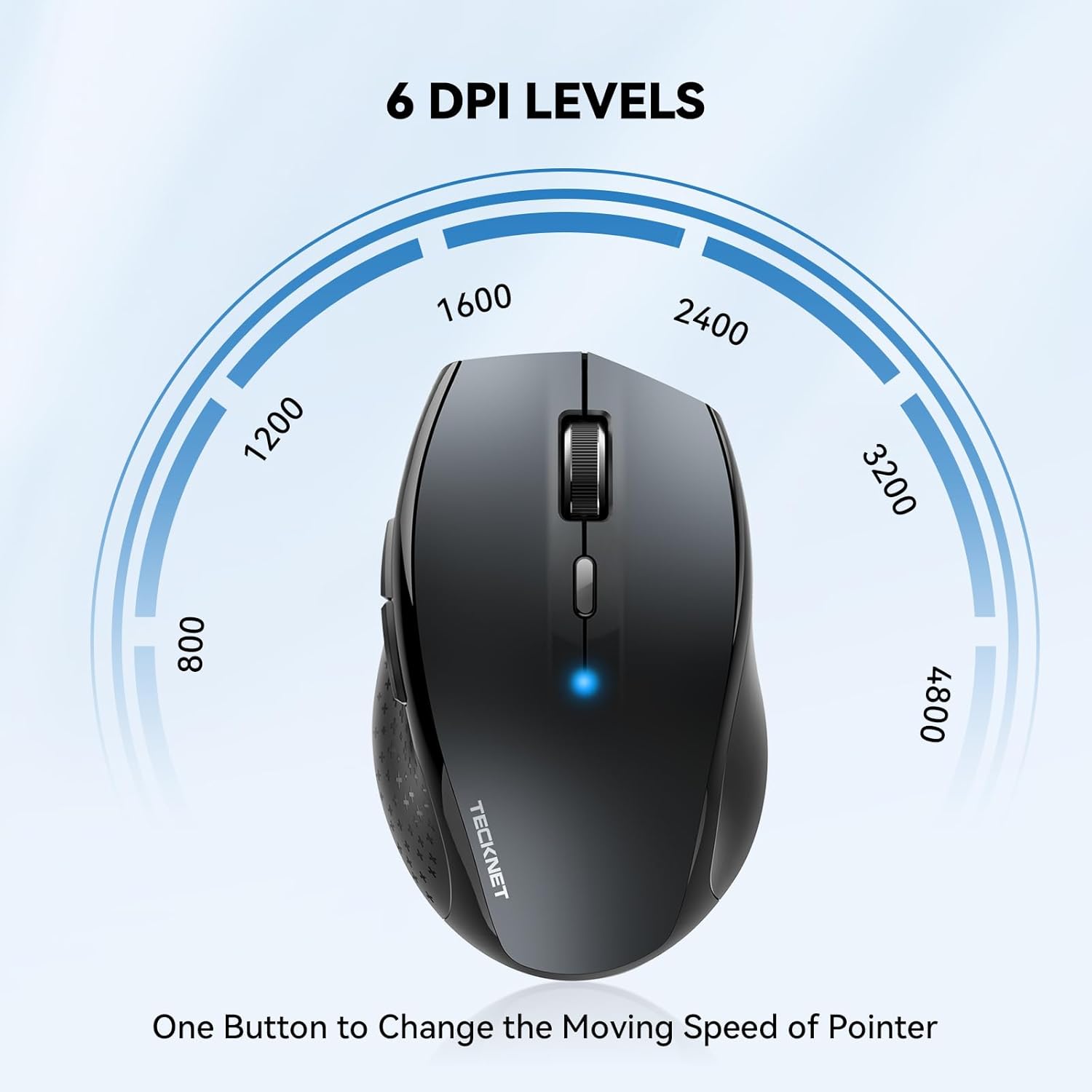 Detalle 2 de TECKNET Wireless Bluetooth Mouse 4800 DPI 🖱