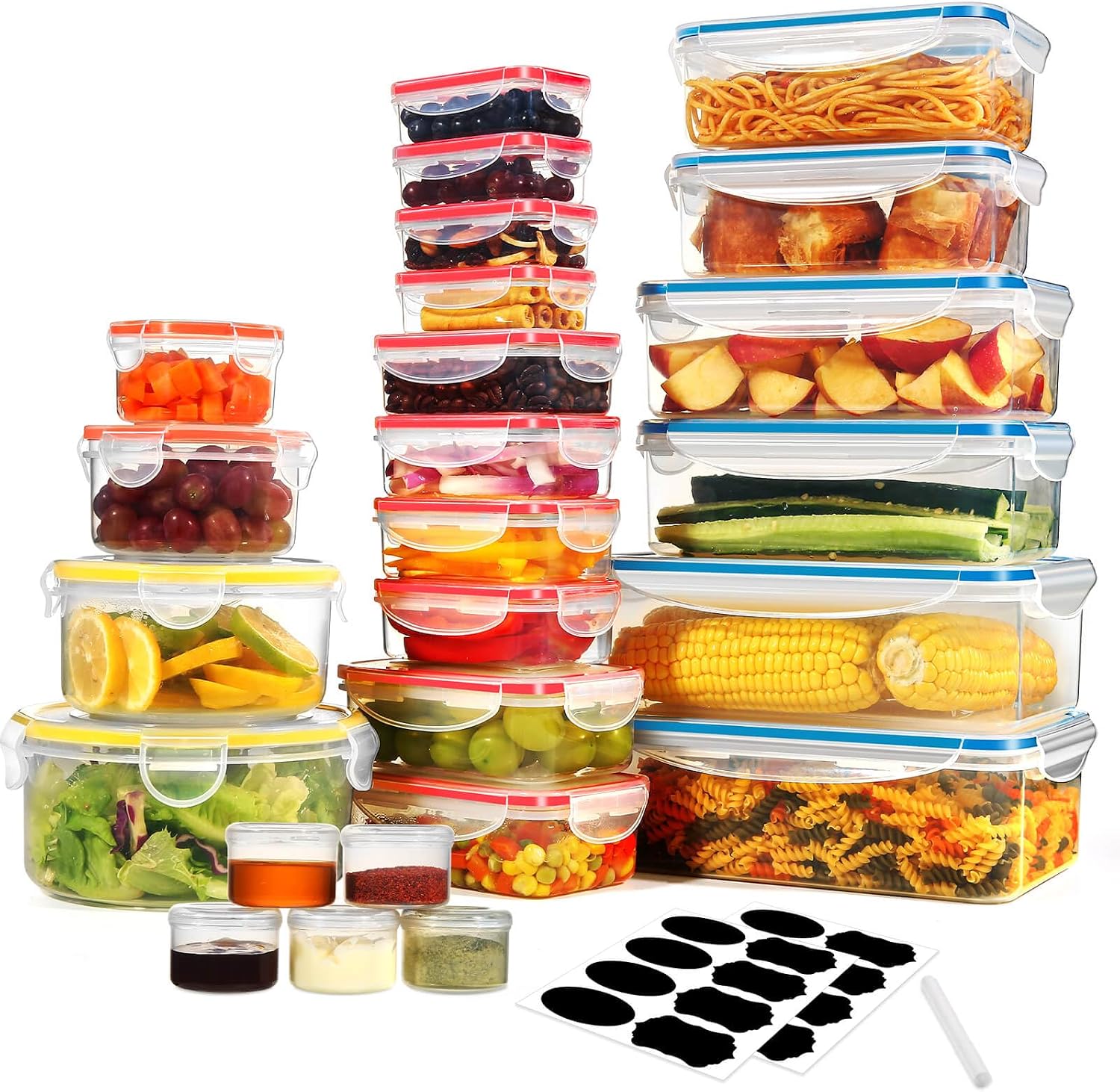 YASHE 50pcs Airtight Meal Prep Containers