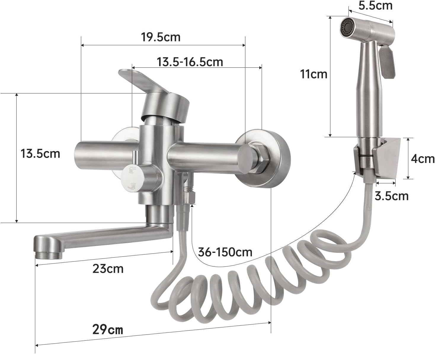 Thumbnail 5 de Wandarmatur Küche 23 cm mit Spritzpistole