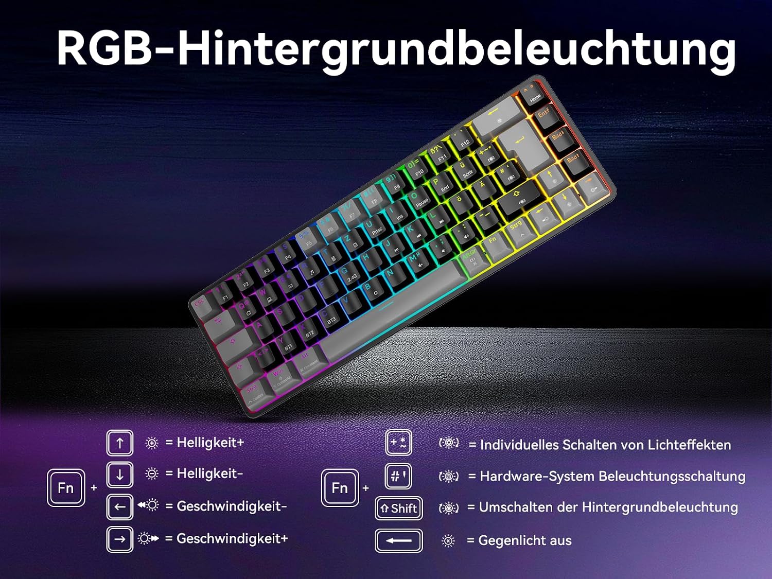 Thumbnail 5 de Dierya DK68 Kabellose Gaming Tastatur 3000 mAh ⌨