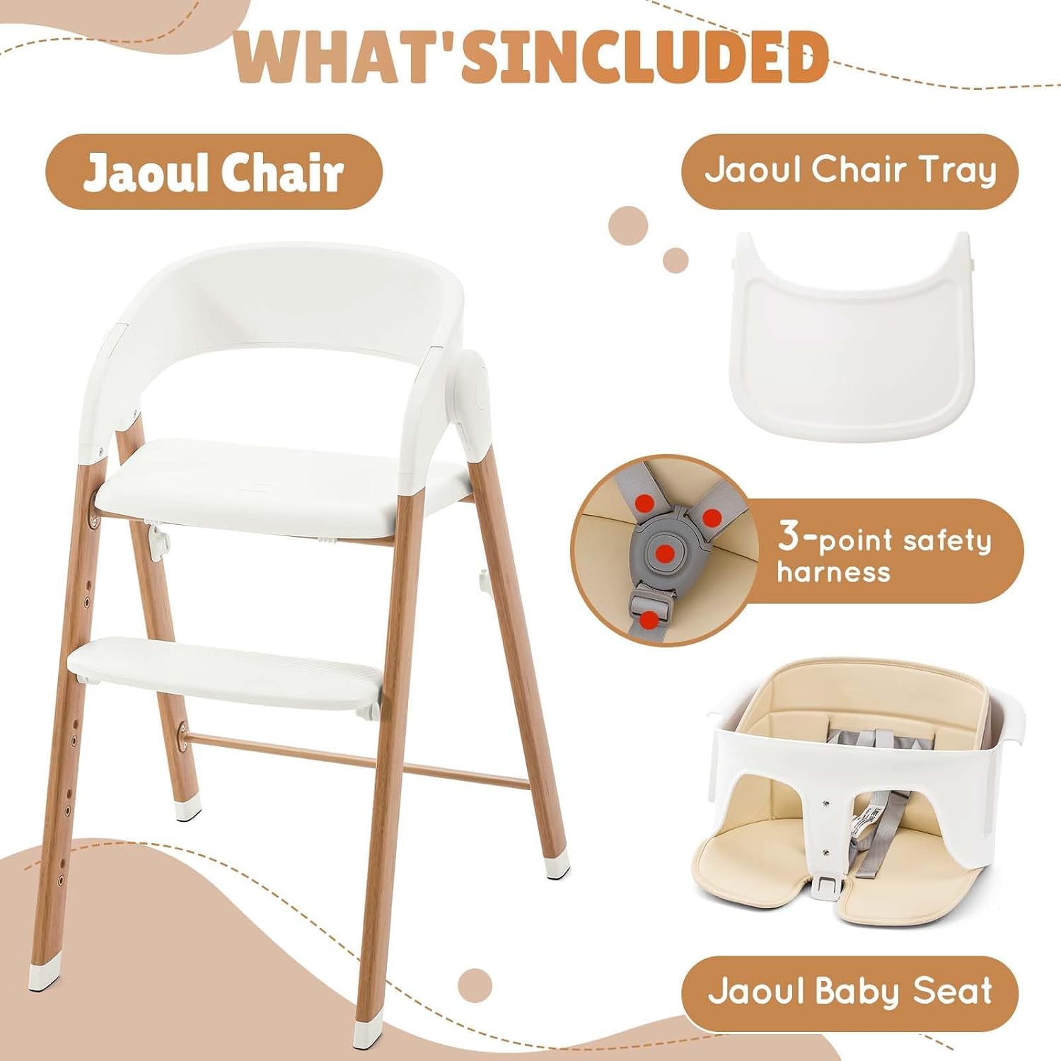 Thumbnail 2 de Ihoming 5-in-1 Convertible High Chair with Removable Tray and Foldable Frame