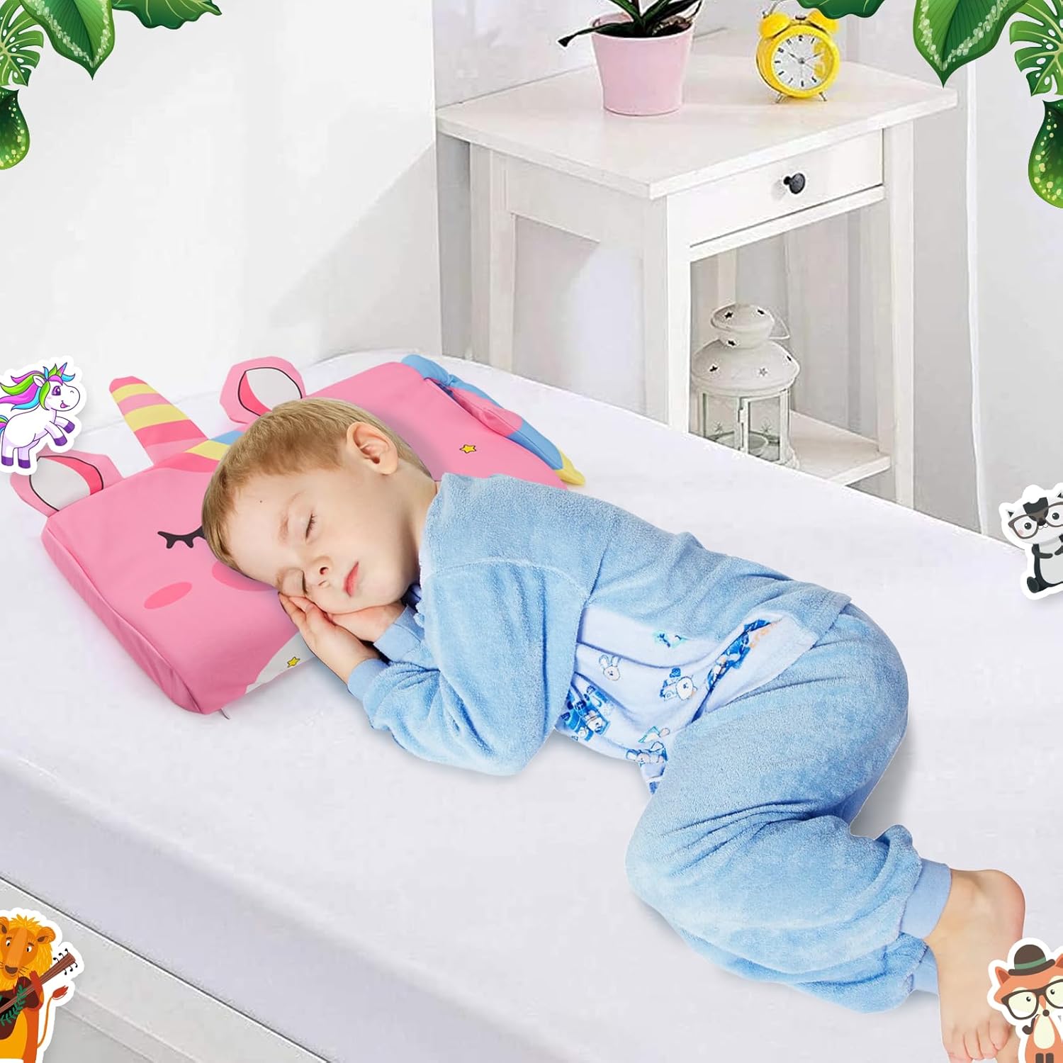 Thumbnail 6 de YAOZUP Cuscino Memory Foam per Bambini (3-10 anni) con federa Unicorno, 45×27×5/7 cm