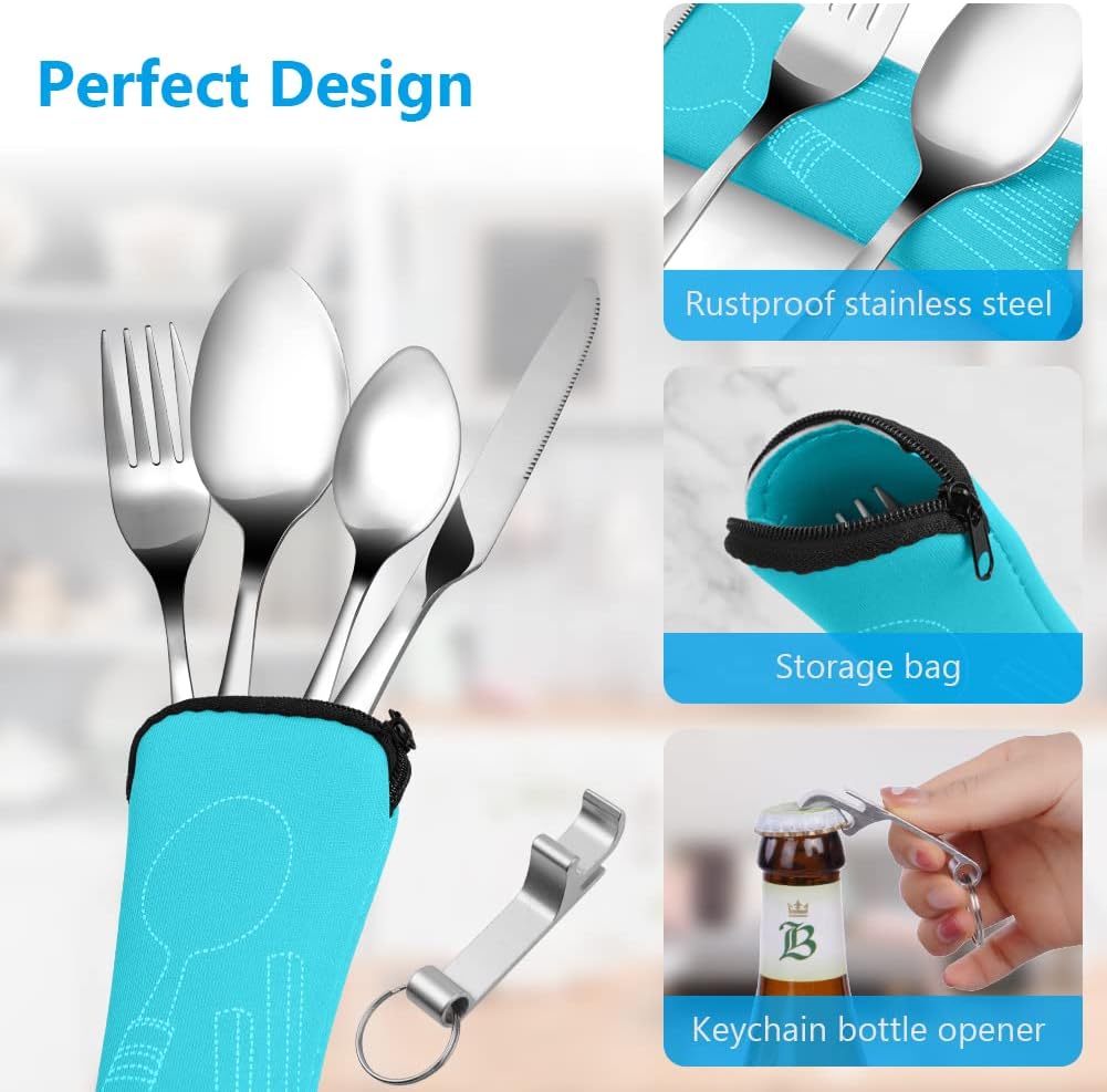 Thumbnail 2 de Vicloon 6PCS Cubiertos para Camping 🥄 - Compactos y Duraderos