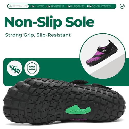 Detalle de SAGUARO zapatillas barefoot talla 38, moradas, zero drop y suela antideslizante