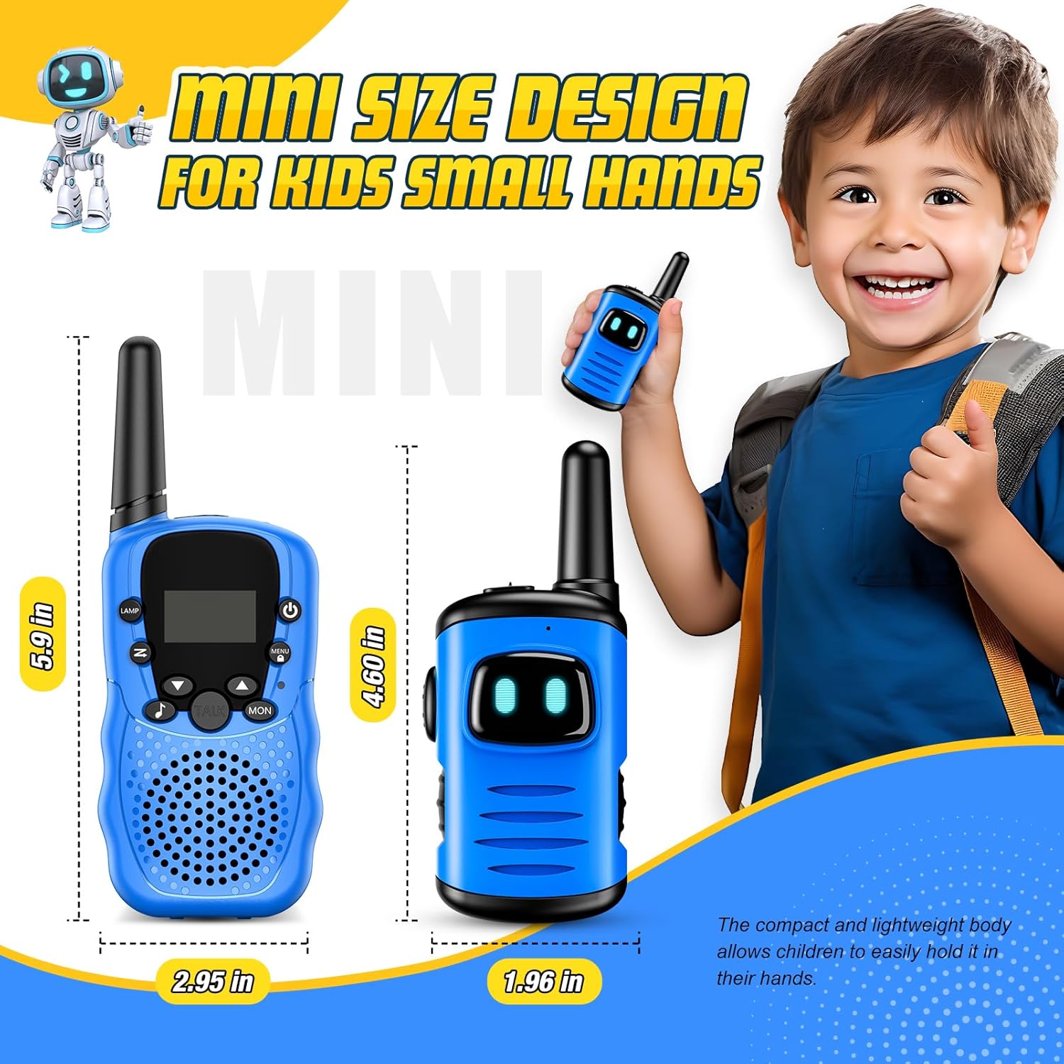 Detalle de EUCOCO Giochi Bambini Walkie-Talkie per bambini 3-10 anni (mini formato)