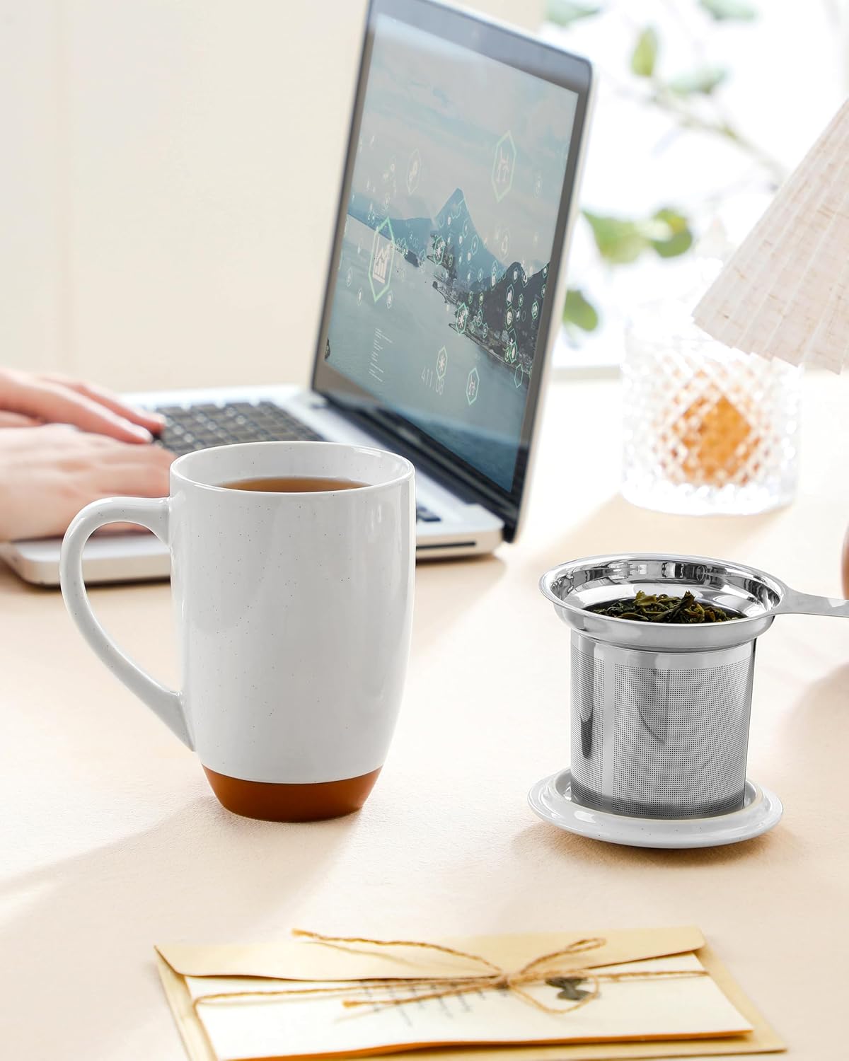 Detalle 2 de MALACASA Ceramic Tea Mug, 18 oz
