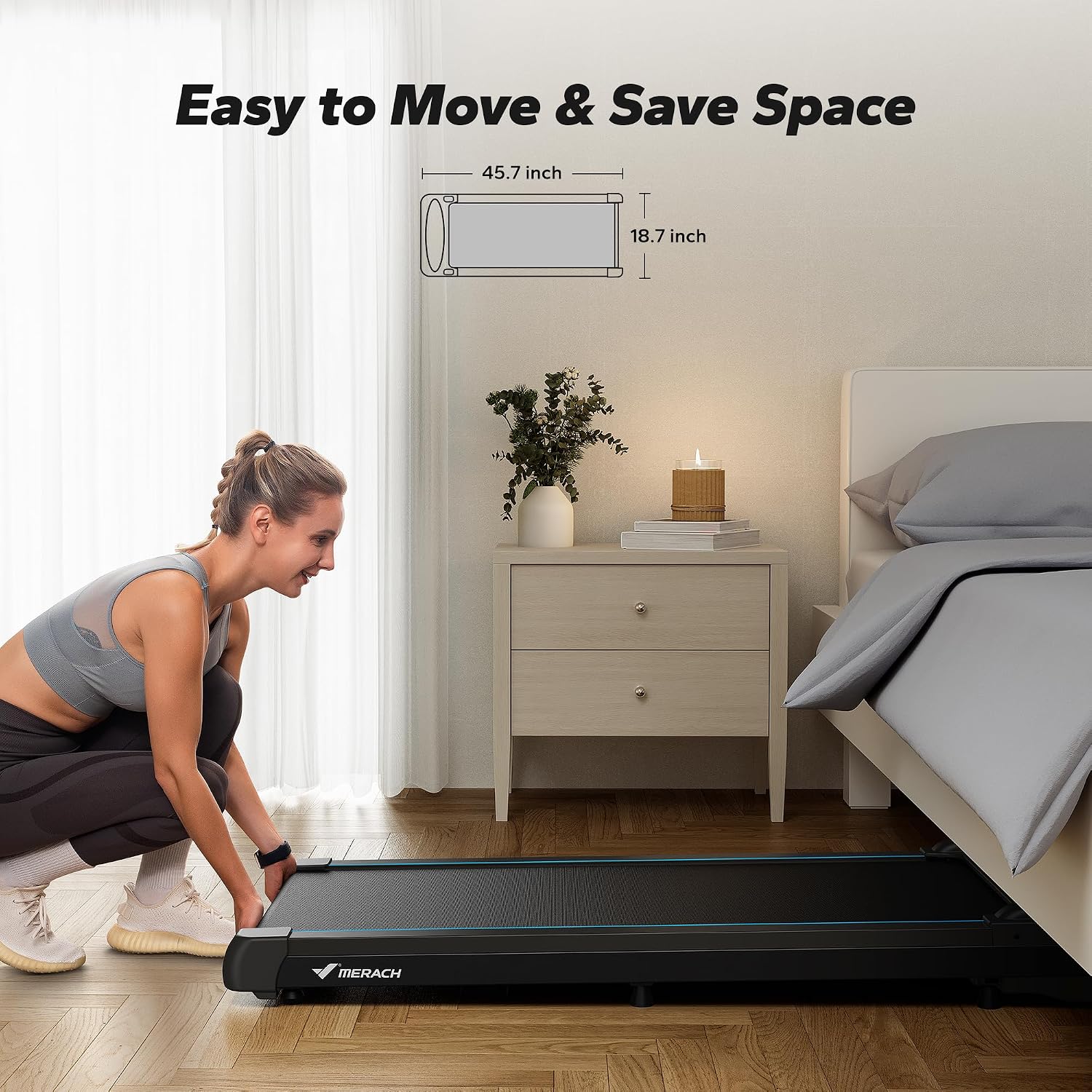 Thumbnail 4 de MERACH Walking Pad Treadmill 265 lb capacity