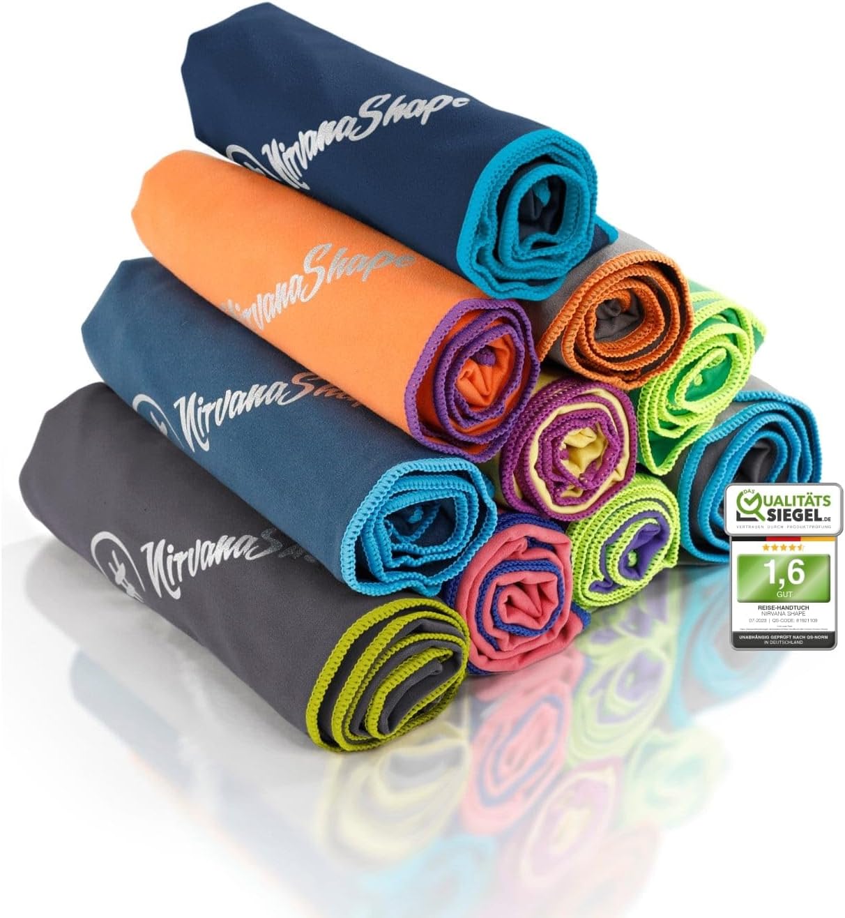 NirvanaShape Mikrofaser Reisehandtuch 140 x 70 cm – leicht, schnelltrocknend und kompakt