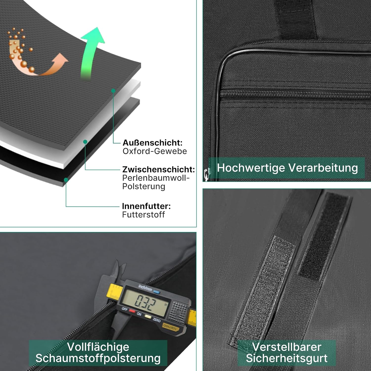 Thumbnail 3 de SUNDOY Keyboard Tasche – Gig Bag 600D Oxford, 8 mm Schaumstoffpolsterung, passend für 73/76-Tasten Keyboards
