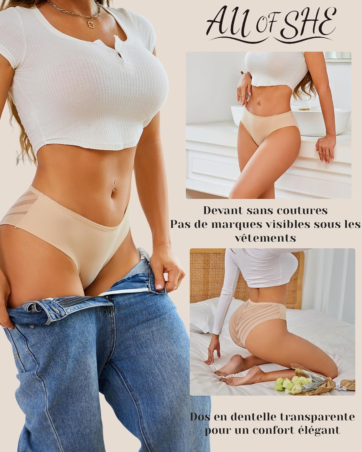Thumbnail 3 de ALL OF SHE Culotte sans couture Lot de 5