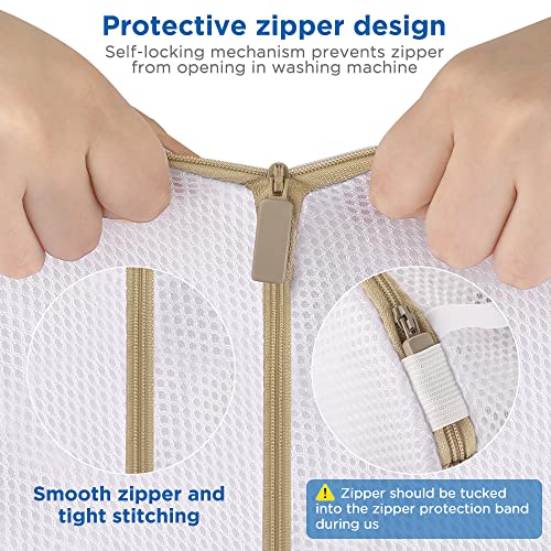 Detalle de ecooe BH Wäschesack Set – 3er Pack, 17 x 17 cm, Schutzbeutel mit Reißverschluss
