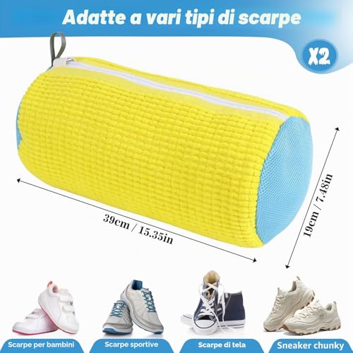 Detalle de WUFANC Sacchetto Lavatrice per Scarpe 2 Pezzi con Cerniera Invisibile – Protezione e Pulizia Completa