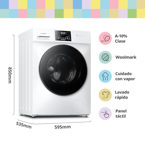 Detalle de COMFEE CFP03EW100W-HL Lavadora 10 kg con Vapor, Motor BLDC y aprobación Woolmark