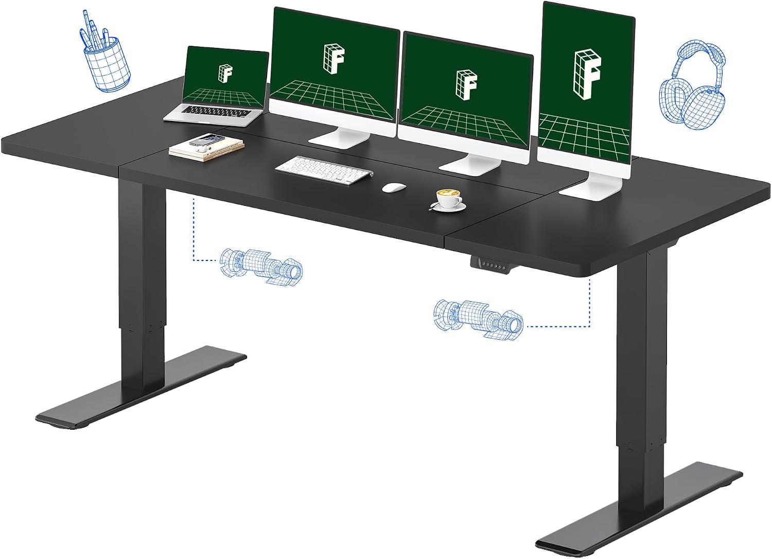 Detalle de FLEXISPOT Electric Standing Desk, 79 x 32 Inches