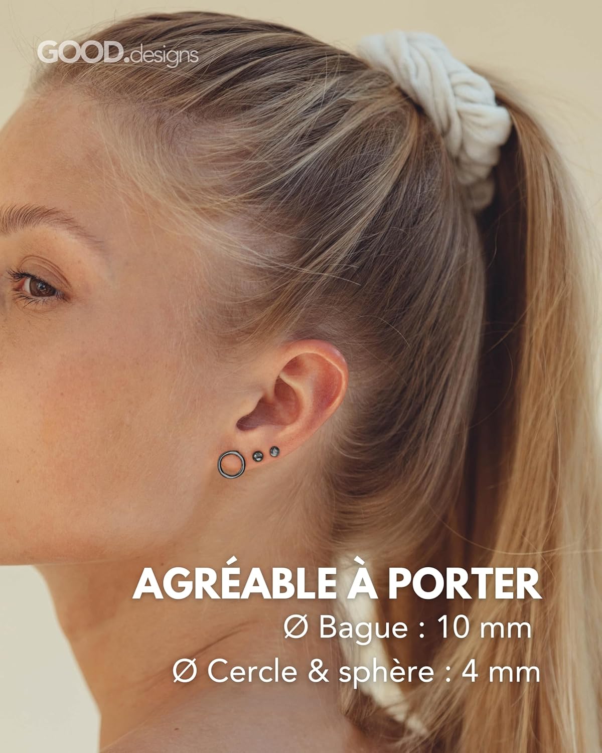 Thumbnail 4 de Set de boucles d’oreilles femme cercles (or rose, or, argent) – boîte cadeau incluse