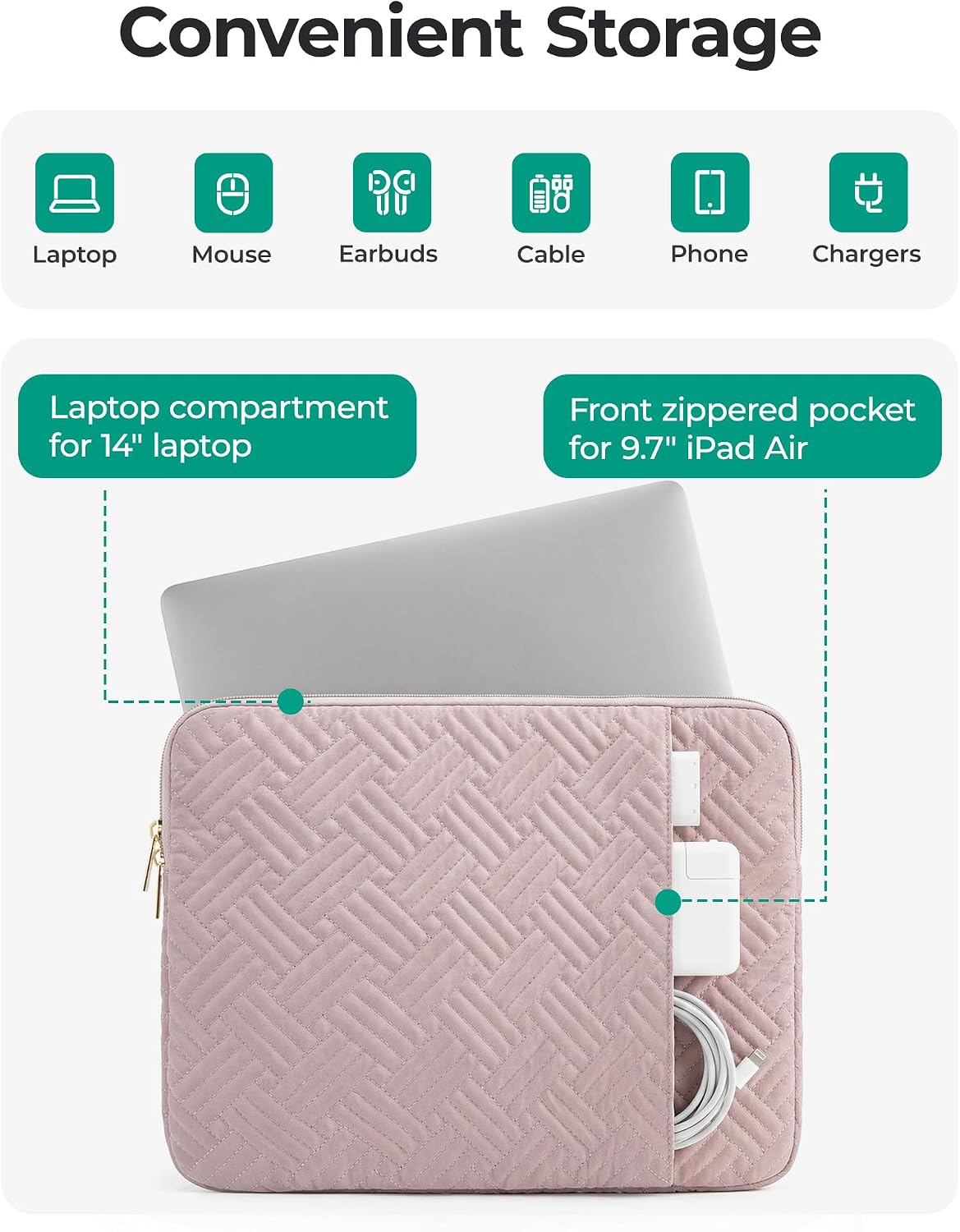 Detalle 2 de BAGSMART Laptop Sleeve, 13–14 Inch