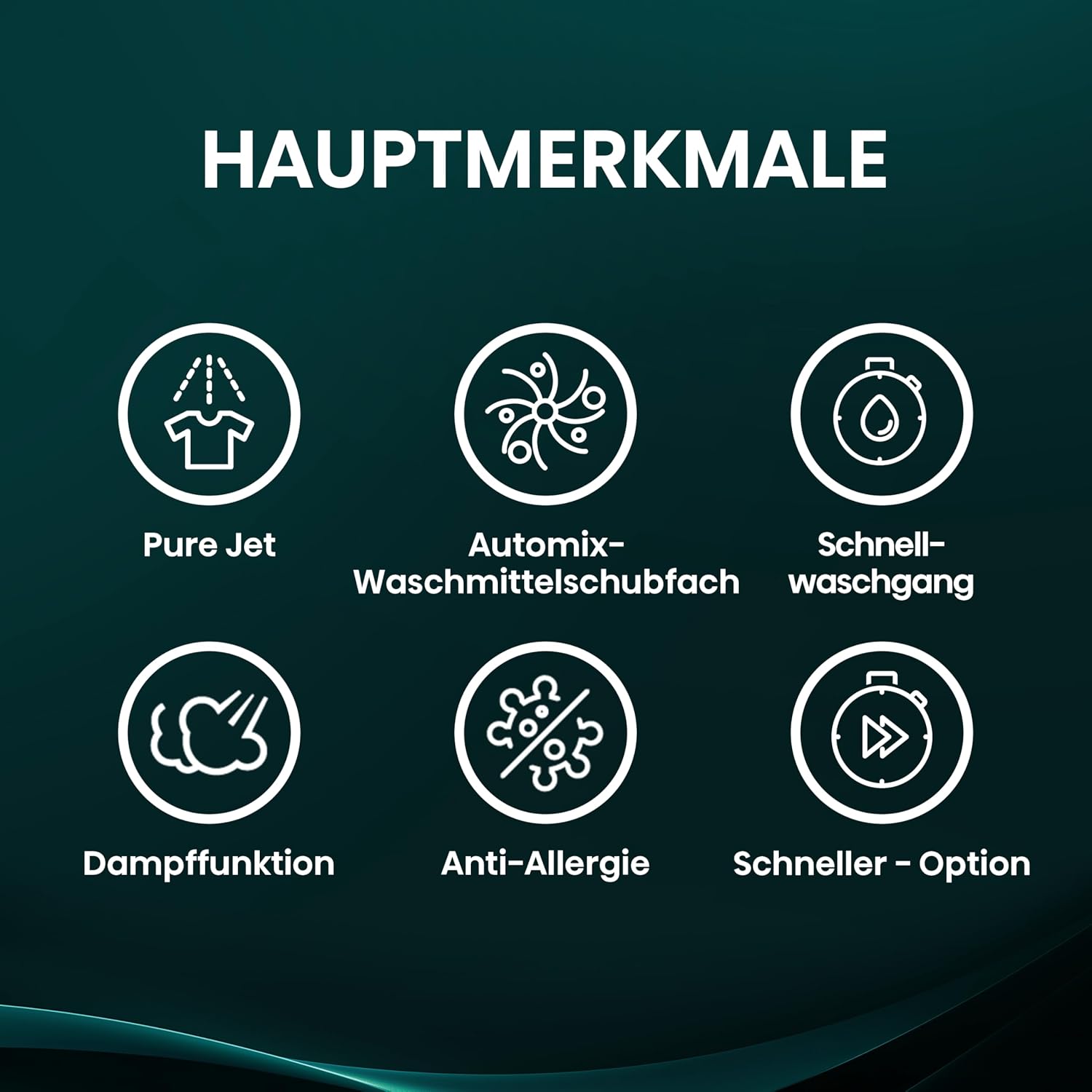 Detalle de Hisense WF1I9042BWP Waschmaschine mit Dampffunktion – 9 kg, 1400 U/min, 15 Programme