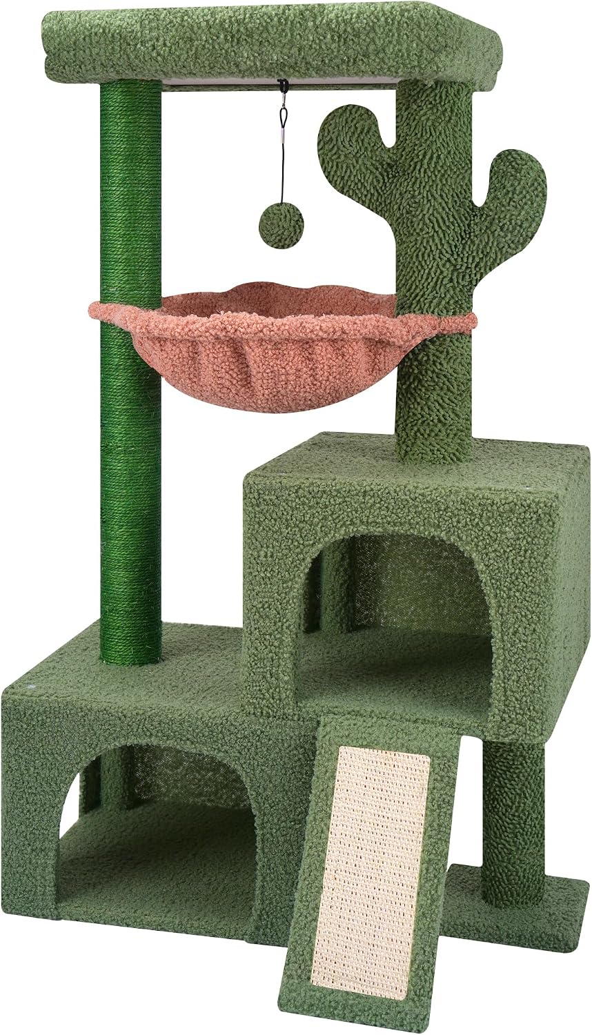 Detalle de AIWIKIDE 012 Cactus Cat Tree Tower, 37.4-Inch, Sisal Scratching Posts