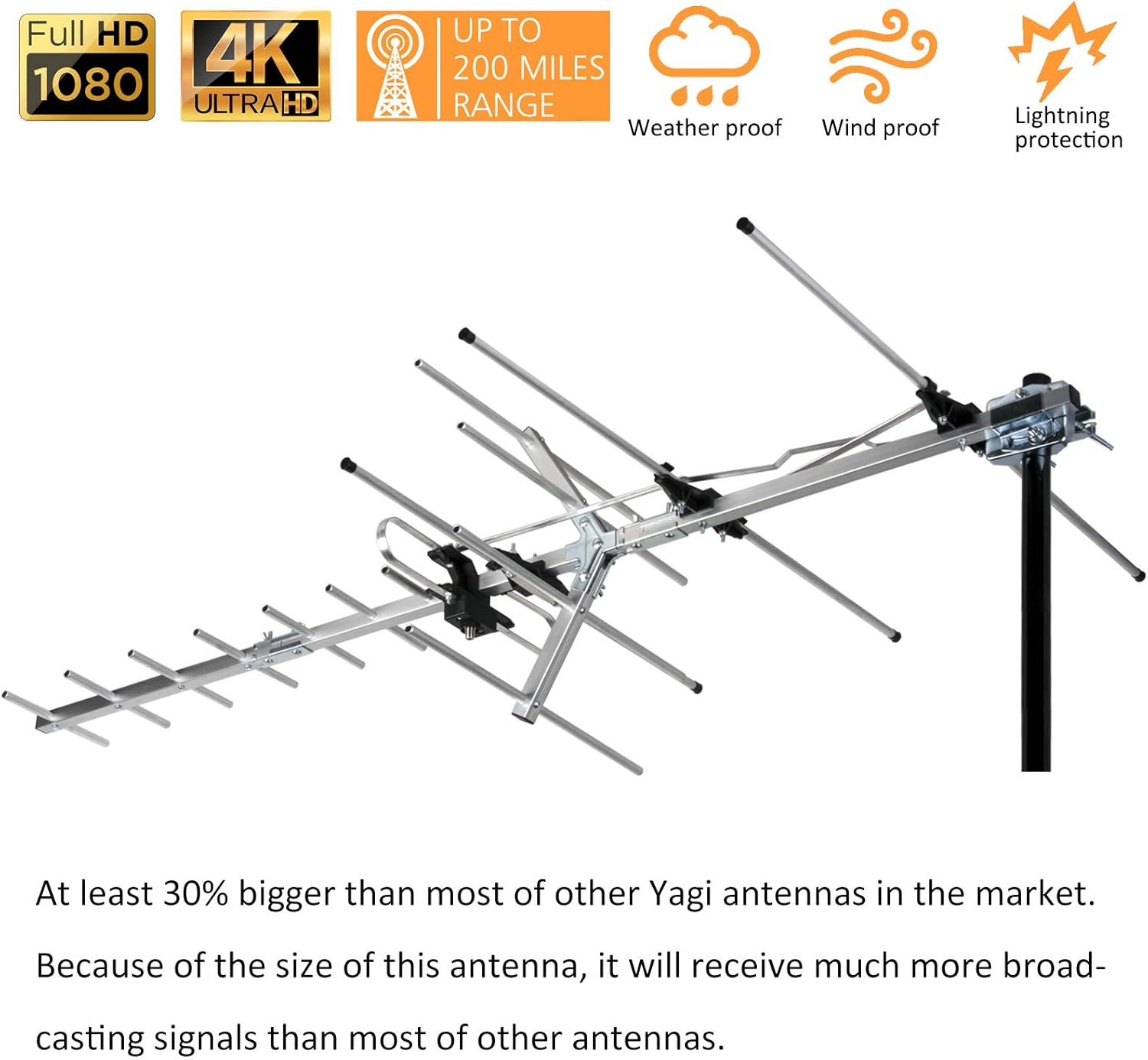 Detalle de Five Star TV Antenna Indoor/Outdoor Yagi Satellite HD Antenna