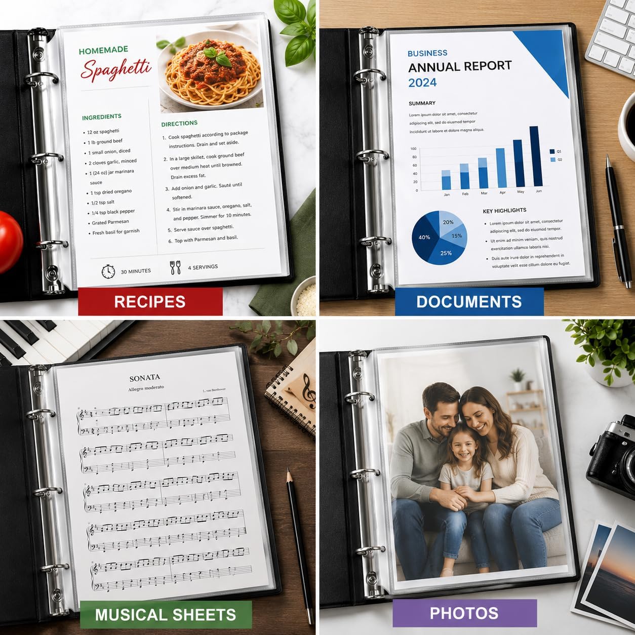 Thumbnail 5 de Officewerks クリアシートプロテクター 200枚入り、強化穴・8.5×11インチ・酸フリー