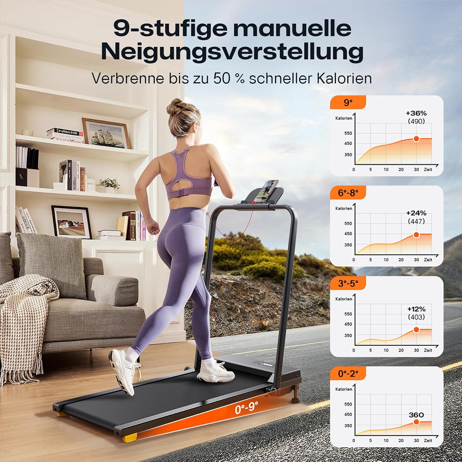 Detalle 2 de UREVO Walking Pad 9% Steigung