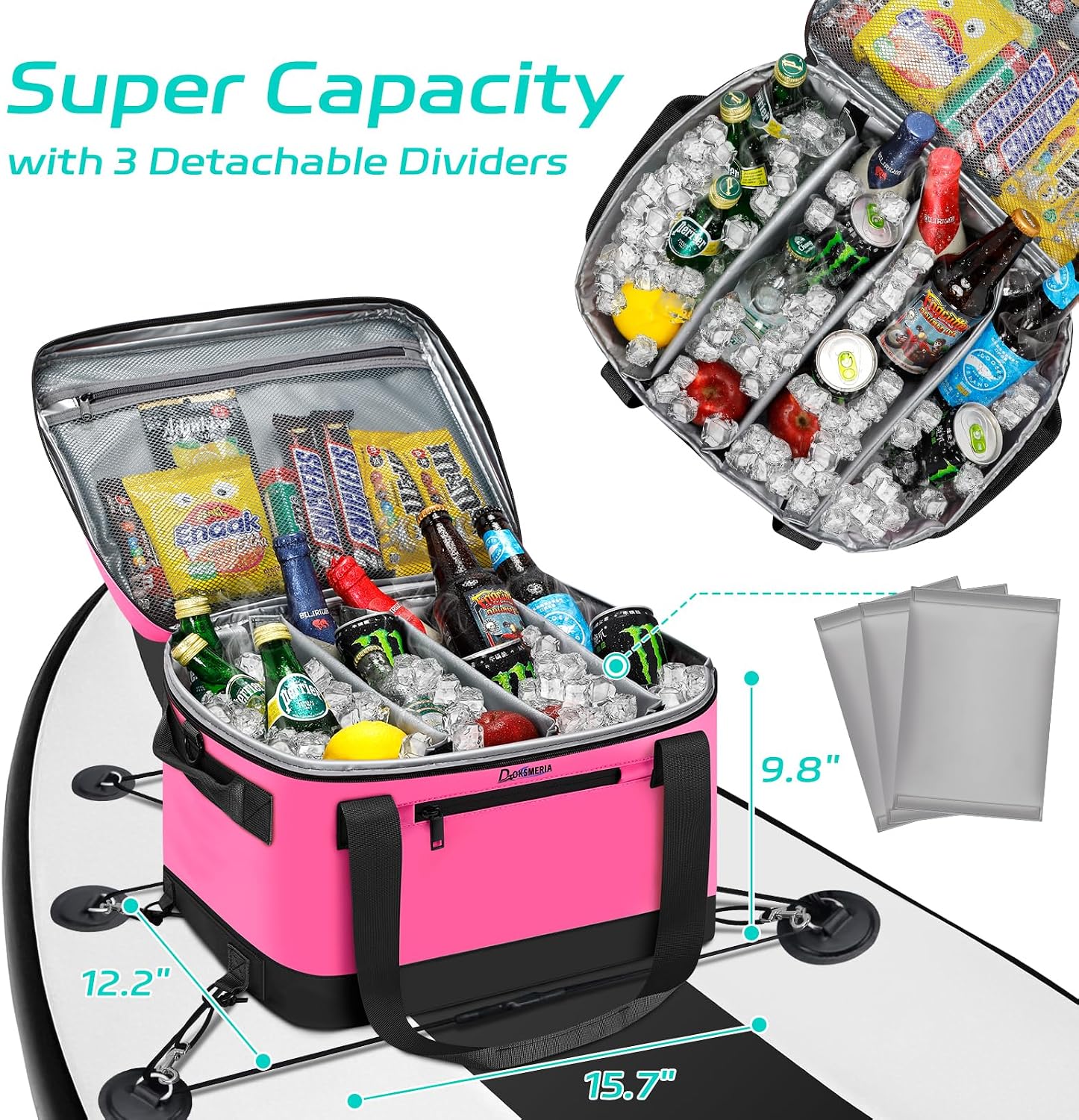 Detalle 2 de CYUREAY Bb01 SUP-dekkoeltas, 31,5 liter met indeling en 6 bevestigingsclips