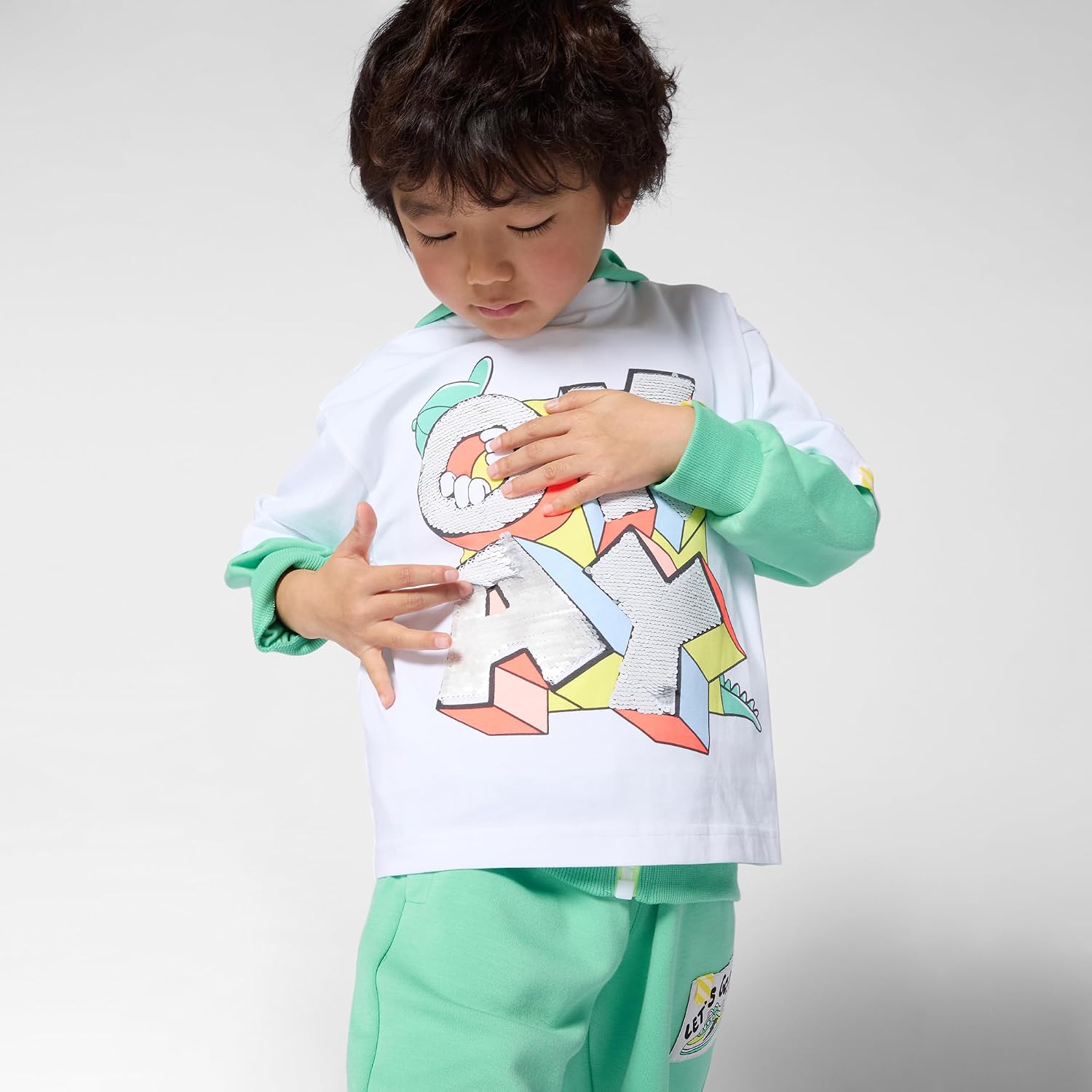 Detalle de Billieblush Bermuda Shorts Boy's, Green — Confort et style en molleton modal