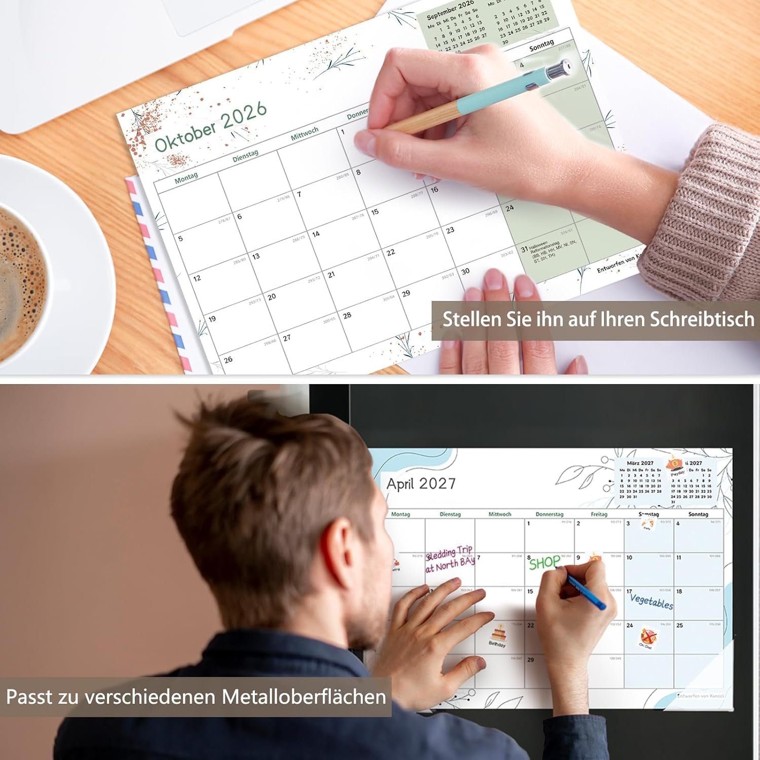 Thumbnail 5 de Koncci Magnet Kalender 2026 – 18‑Monate Kühlschrank‑Monatsplaner (Januar 2026 bis Juni 2027)