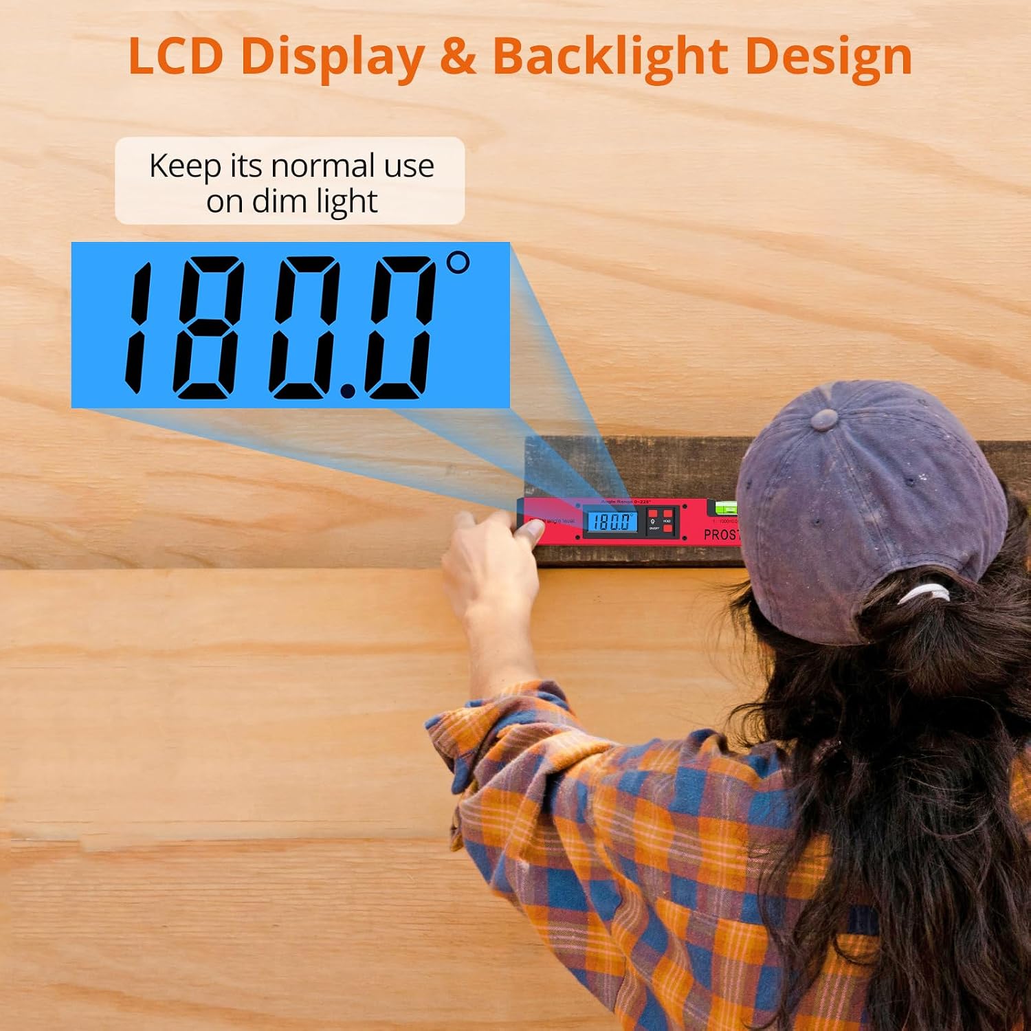 Detalle de Proster 1 Digital Angle Finder, 400mm, 0–225° with Backlit LCD