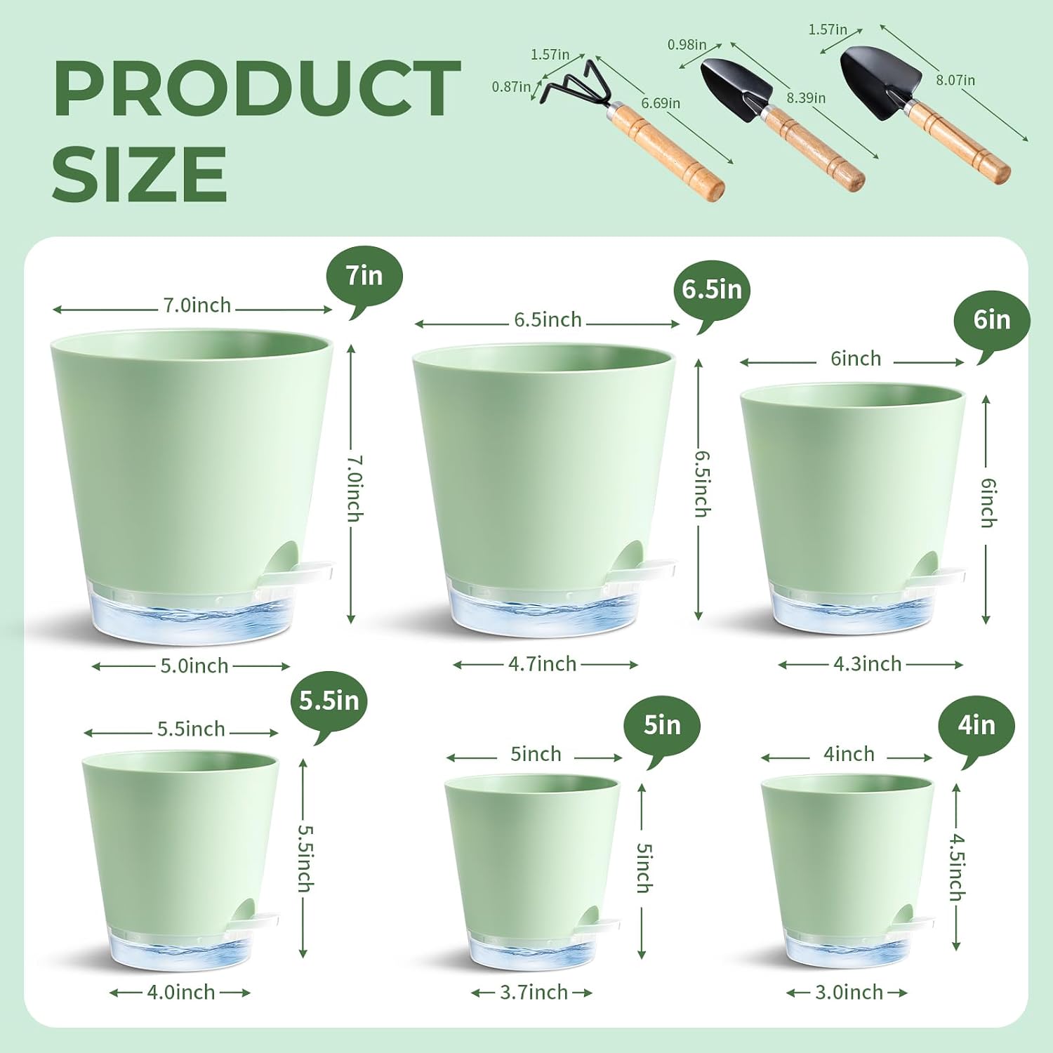 Thumbnail 1 de Zishine Self-Watering Plant Pots, 6-Pack