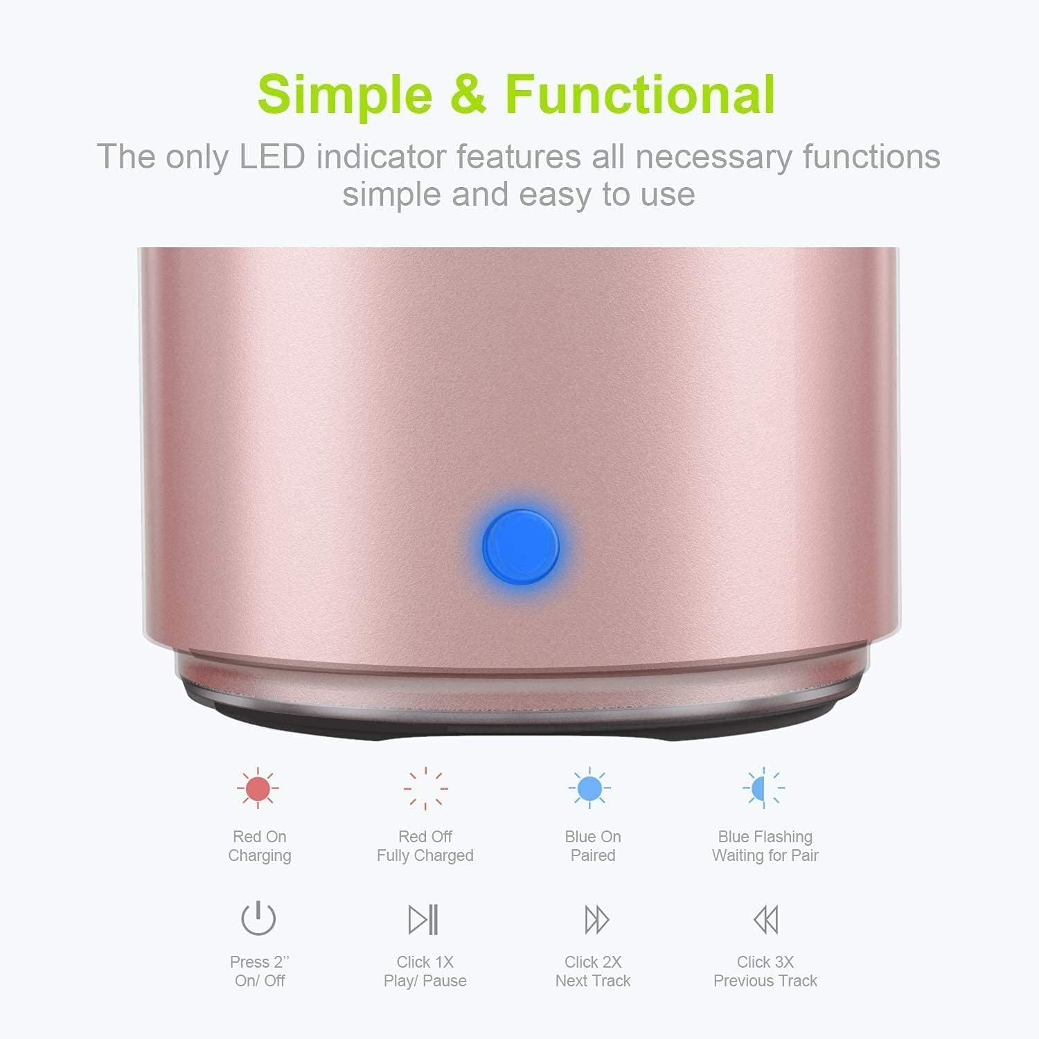 Thumbnail 4 de EWA A106 Pro Portable Bluetooth Speaker with Custom Bass Radiator (IP67, Travel Case) – Rose Gold