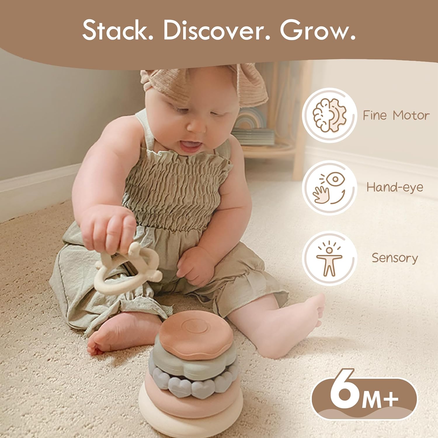 Detalle 2 de Moonkie Stacks of Circles 7-piece stacking toy