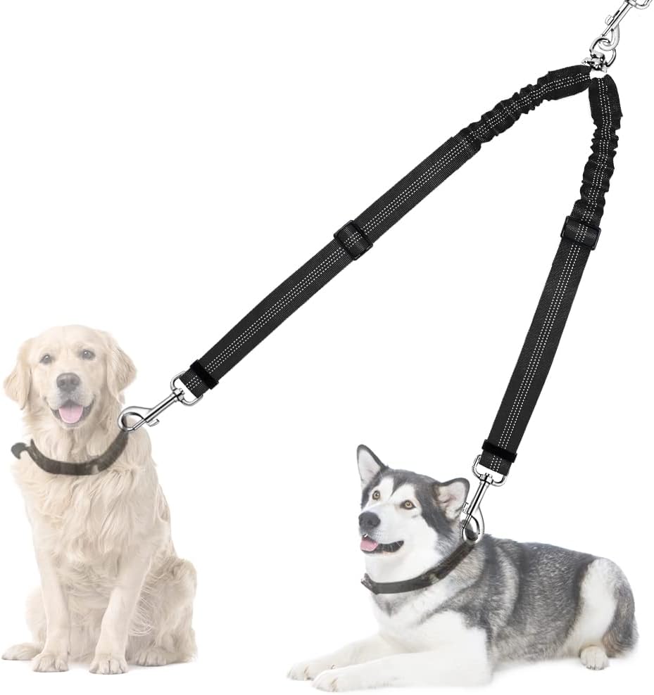 Detalle de Nasjac Doppelte Hundeleine – 360° drehbarer Splitter für zwei Hunde