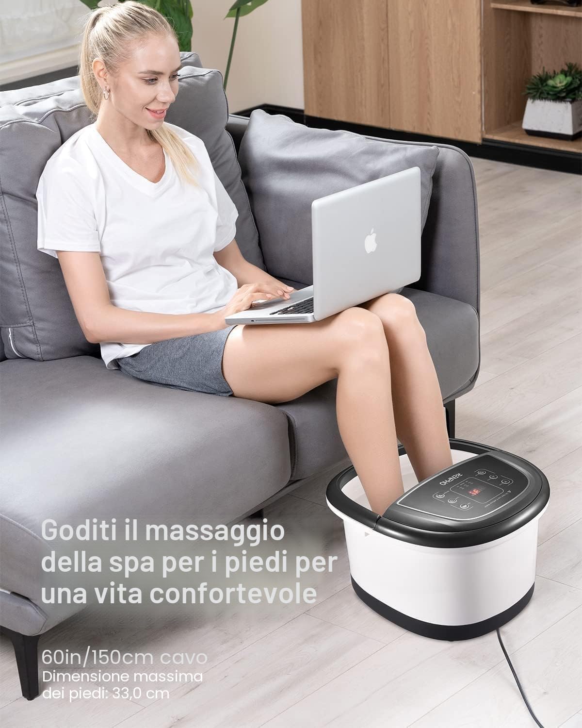 Thumbnail 5 de RENPHO Pediluvio per piedi con riscaldamento veloce, massaggio automatico e bolle