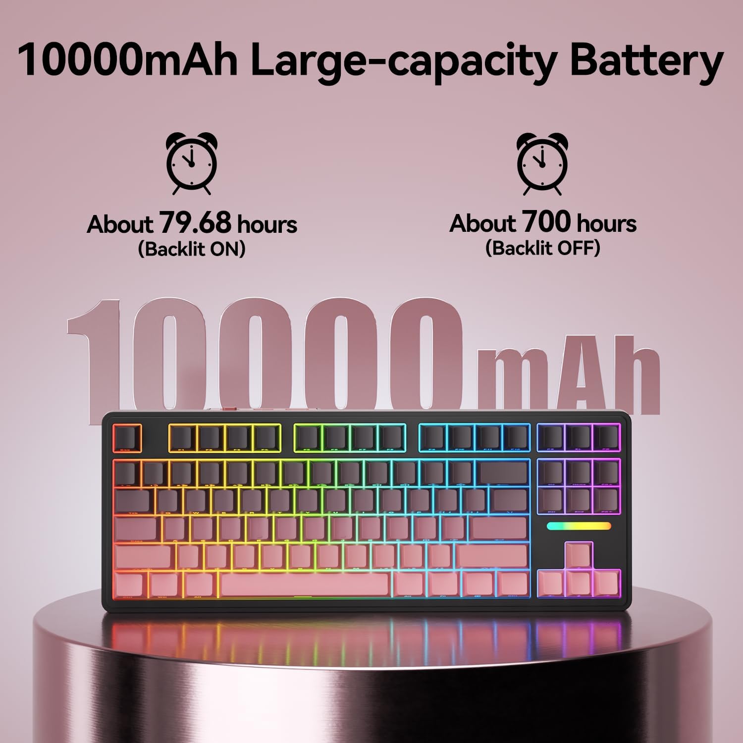 Detalle 2 de AUSDOM H87 Hola 87 75% Wireless Mechanical Keyboard, Tri-Mode RGB