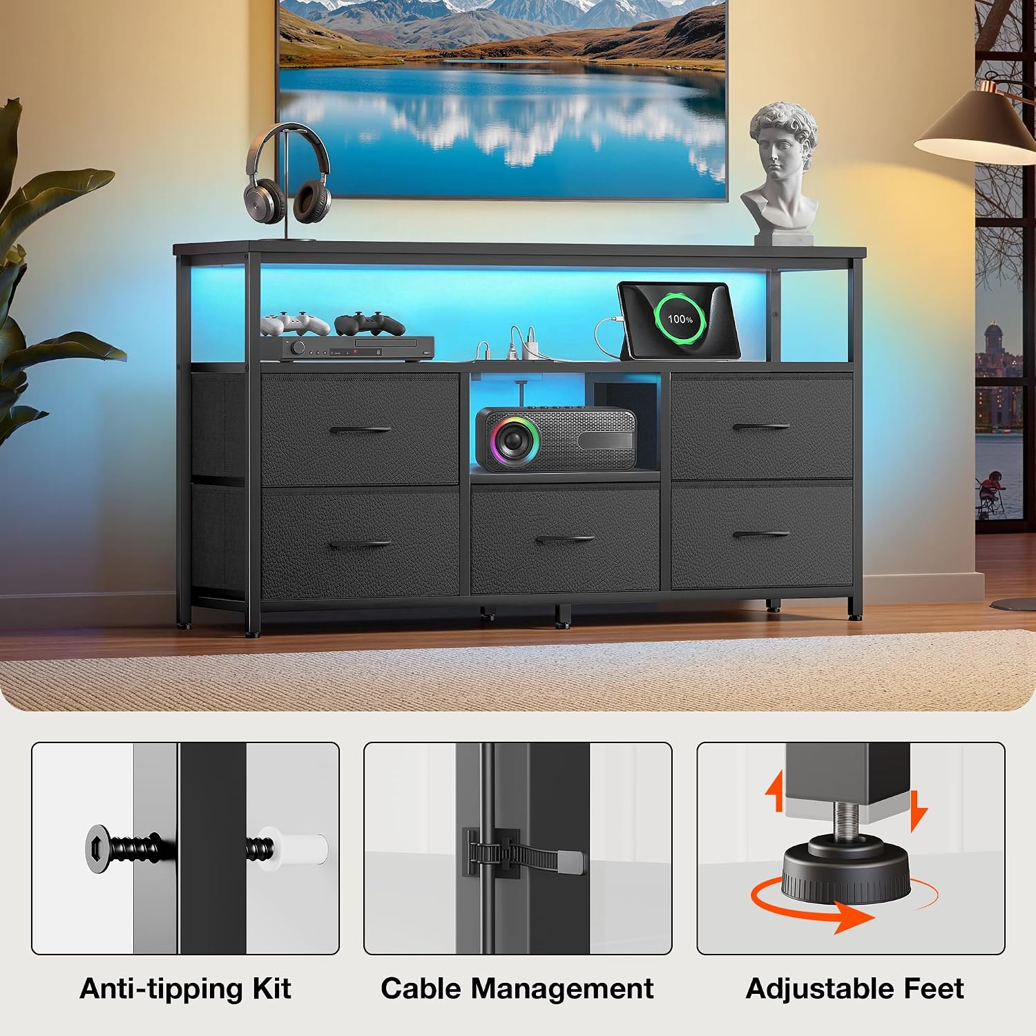 Thumbnail 6 de MORICAD TV Stand for 55-Inch TVs