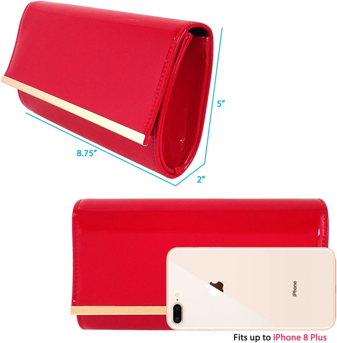Thumbnail 6 de JNB Faux Patent Leather Clutch