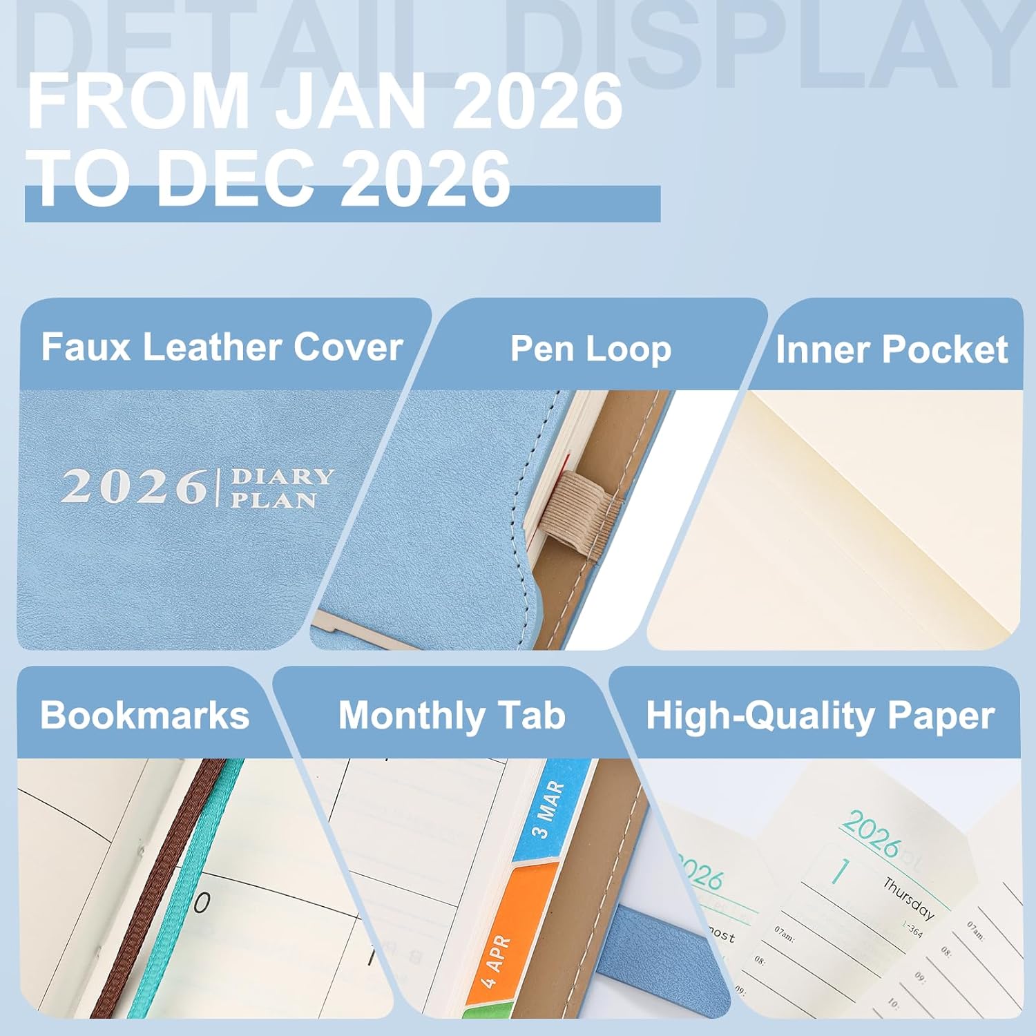 Thumbnail 6 de Agenda accademica 2026 un giorno per pagina Blu
