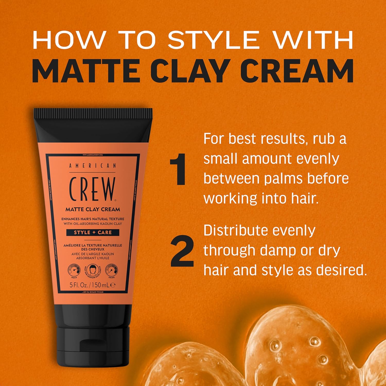 Thumbnail 4 de American Crew Matte Clay Cream styling ibrido