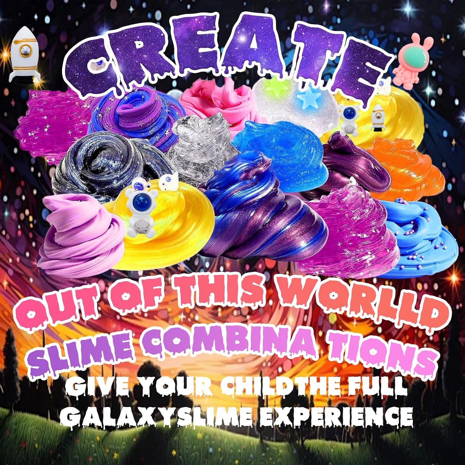 Detalle de Funewest Mini Galaxy Slime Kit for Kids 🎨